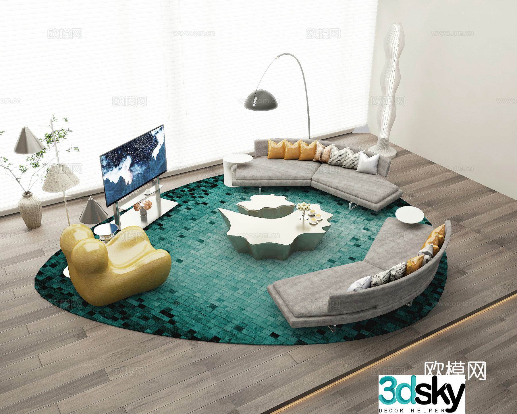 Modern sectional sofa 3d model