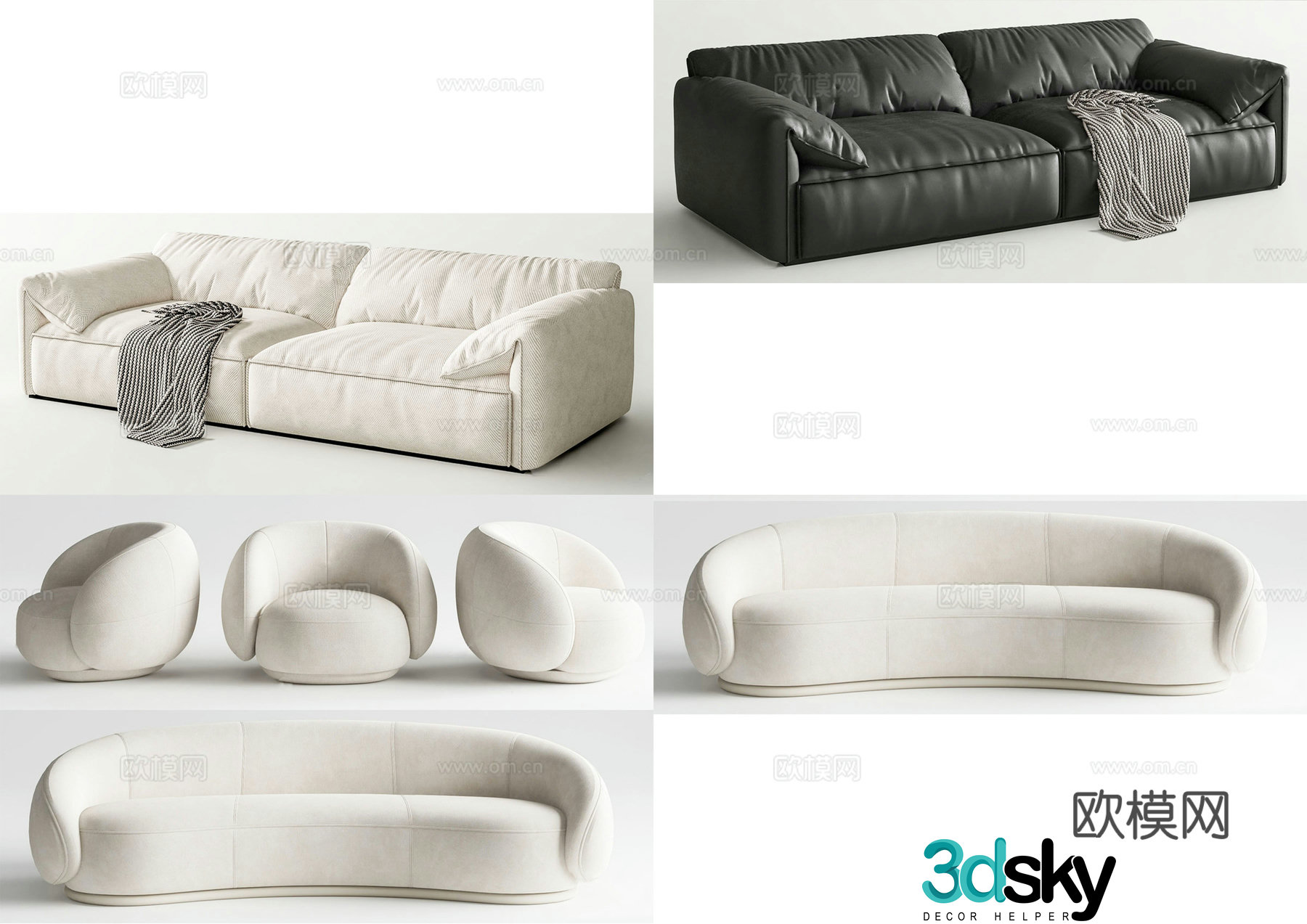 Modern sectional sofa 3d model