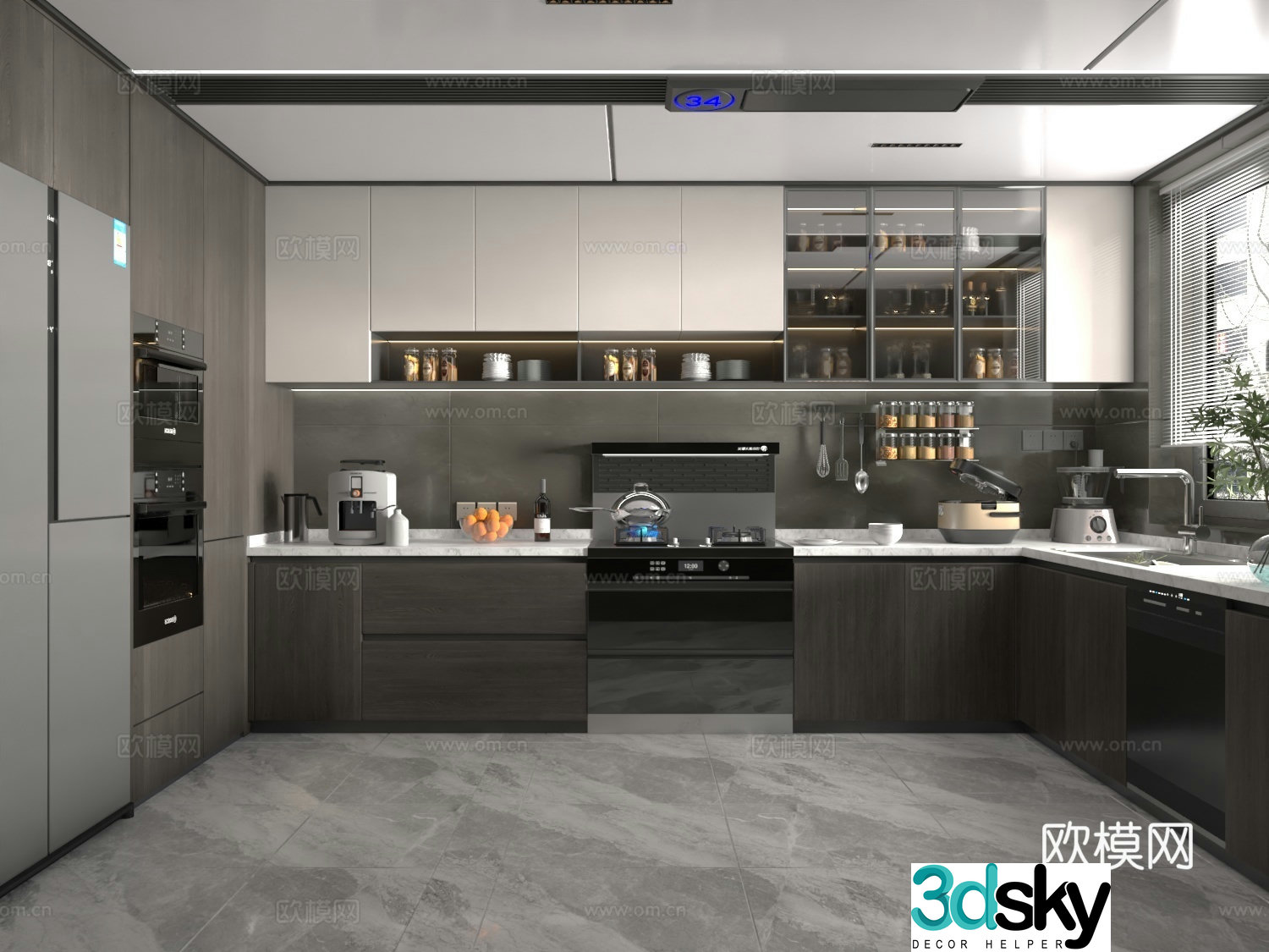 modern kitchen cabinet 3d model