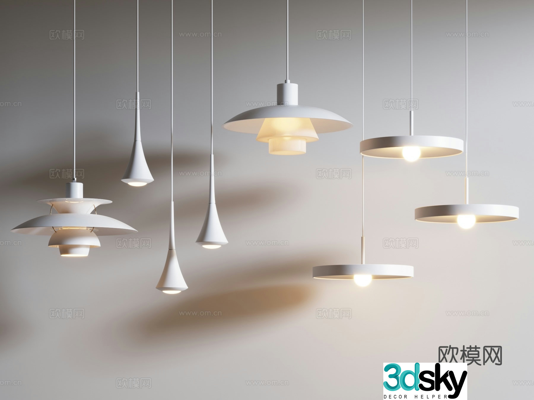 Modern bedside chandelier 3d model