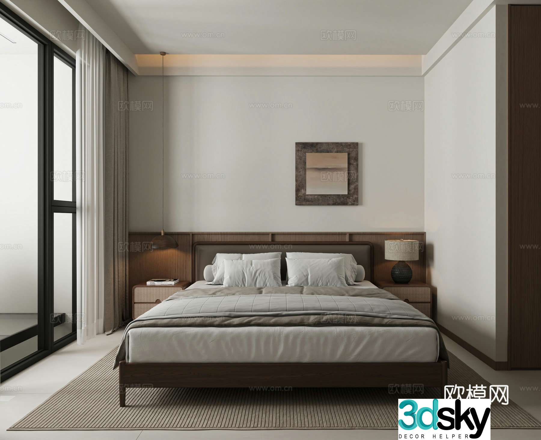 Wabi Sabi bedroom master bedroom 3d model