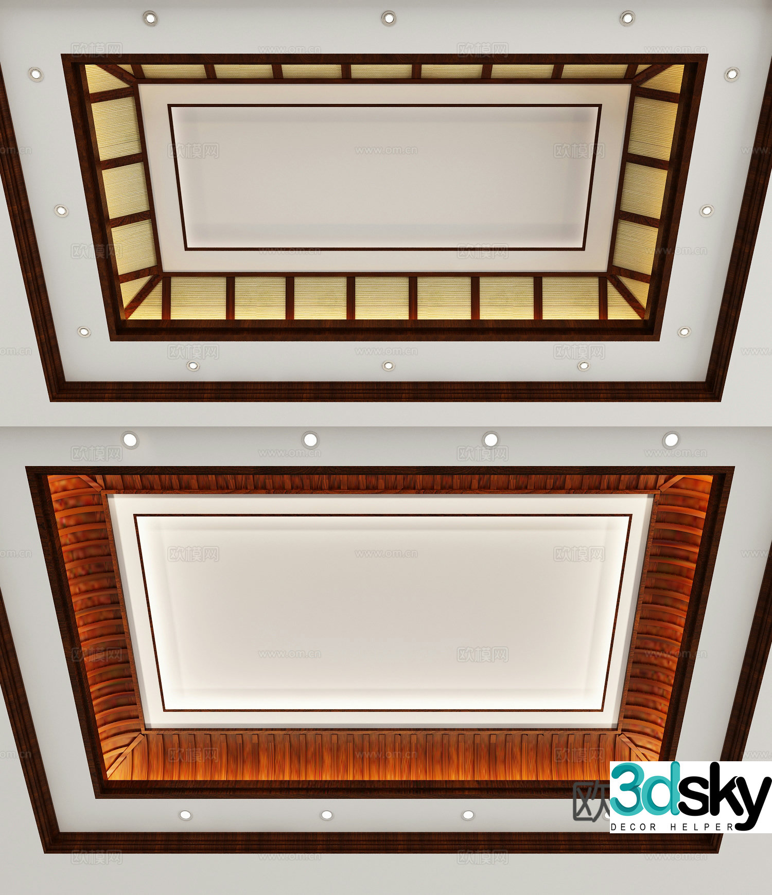 New Chinese style suspended ceiling square suspended ceiling ceiling 3d model