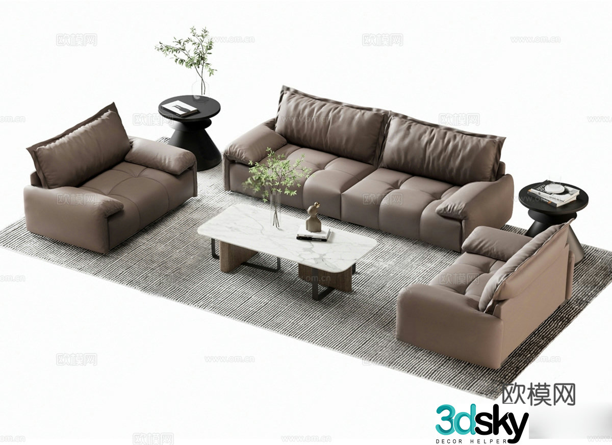 Italian sectional sofa 3d model