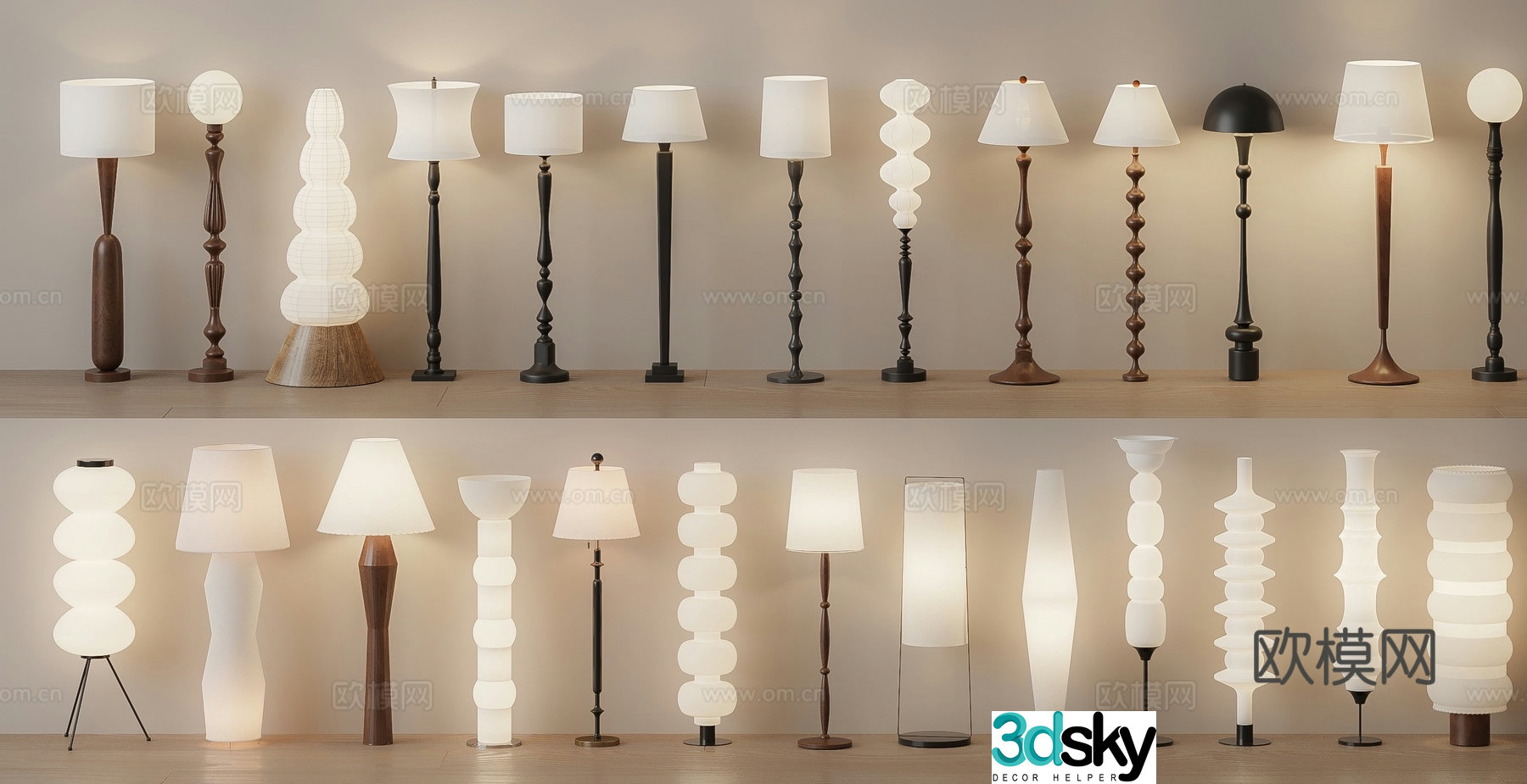 Wabi-sabi floor lamp 3d model