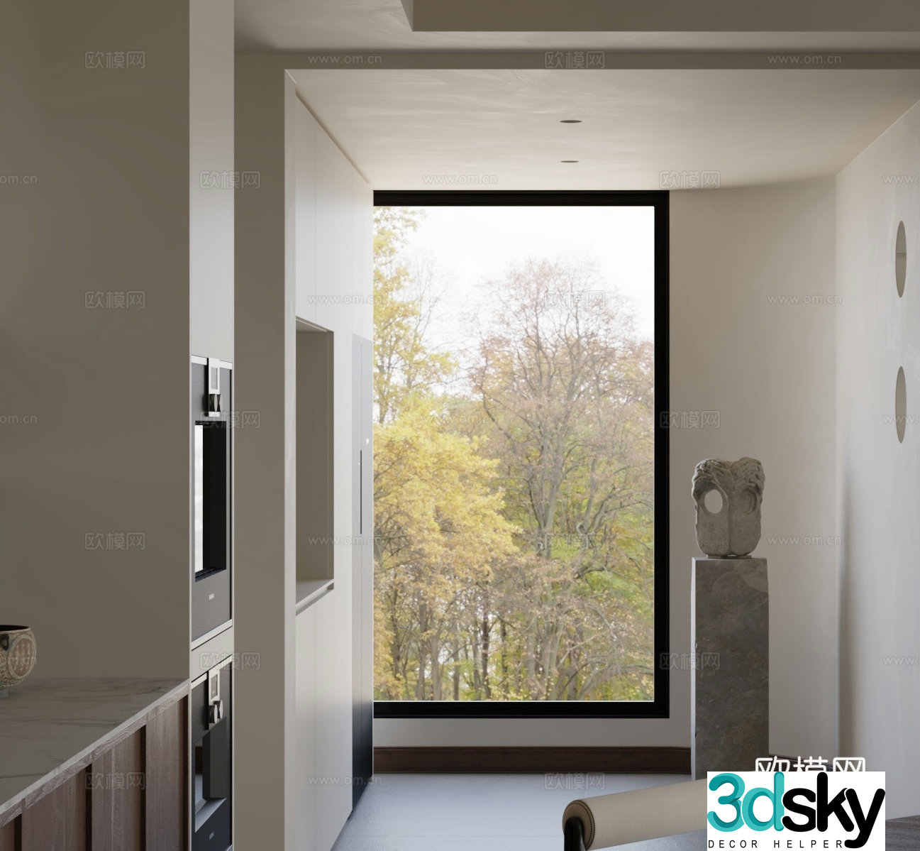 Aluminum alloy windows floor-to-ceiling windows glass windows 3d model