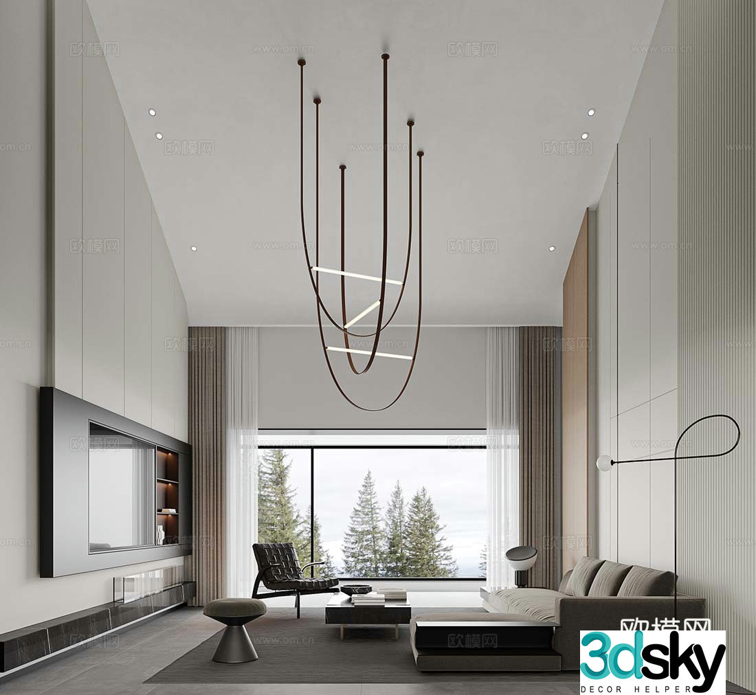 Modern living room 3d model