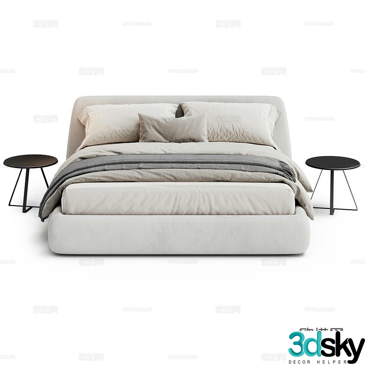 Boca Room modern double bed 3d model
