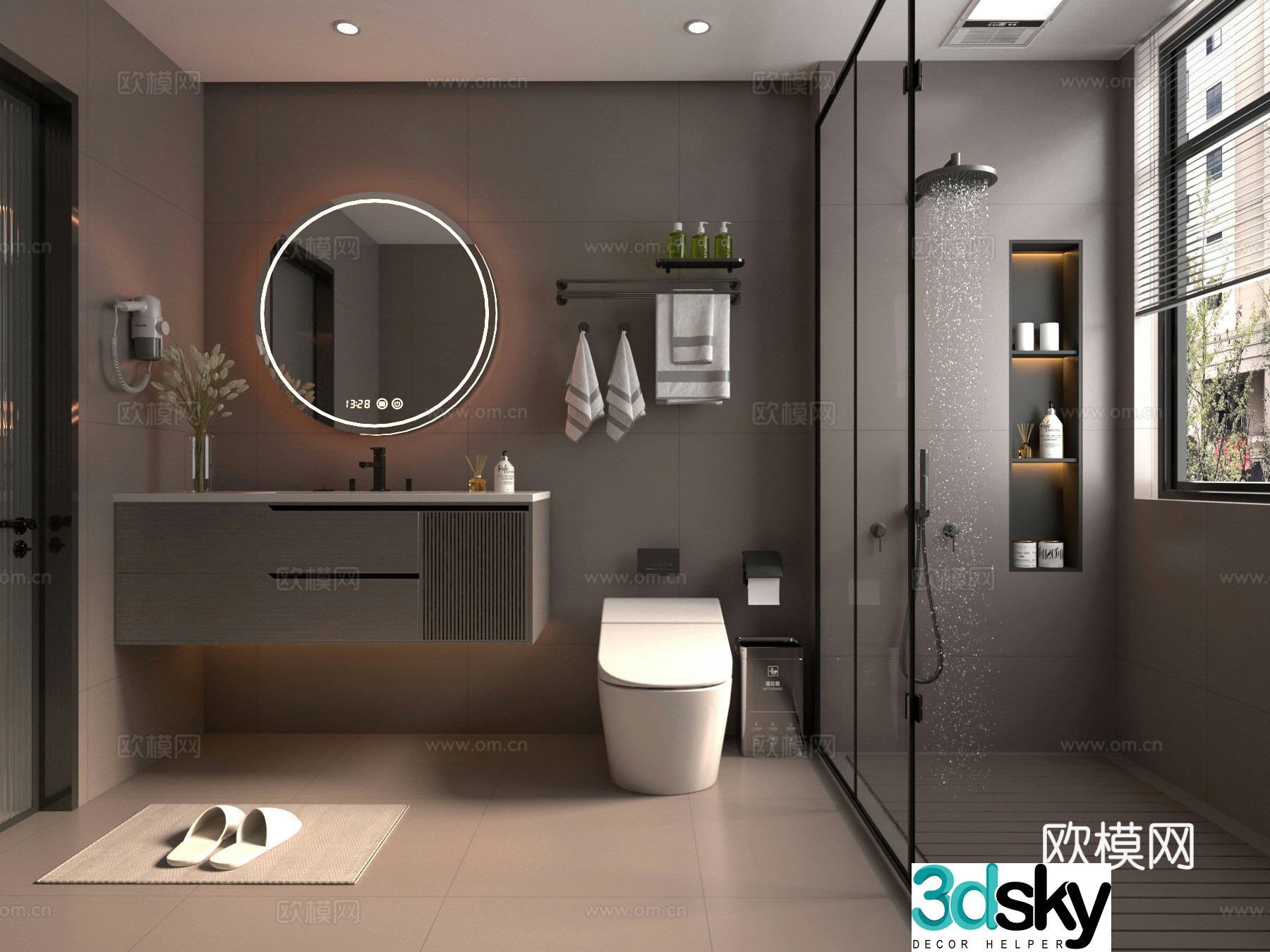 Modern bathroom bathroom 3d model