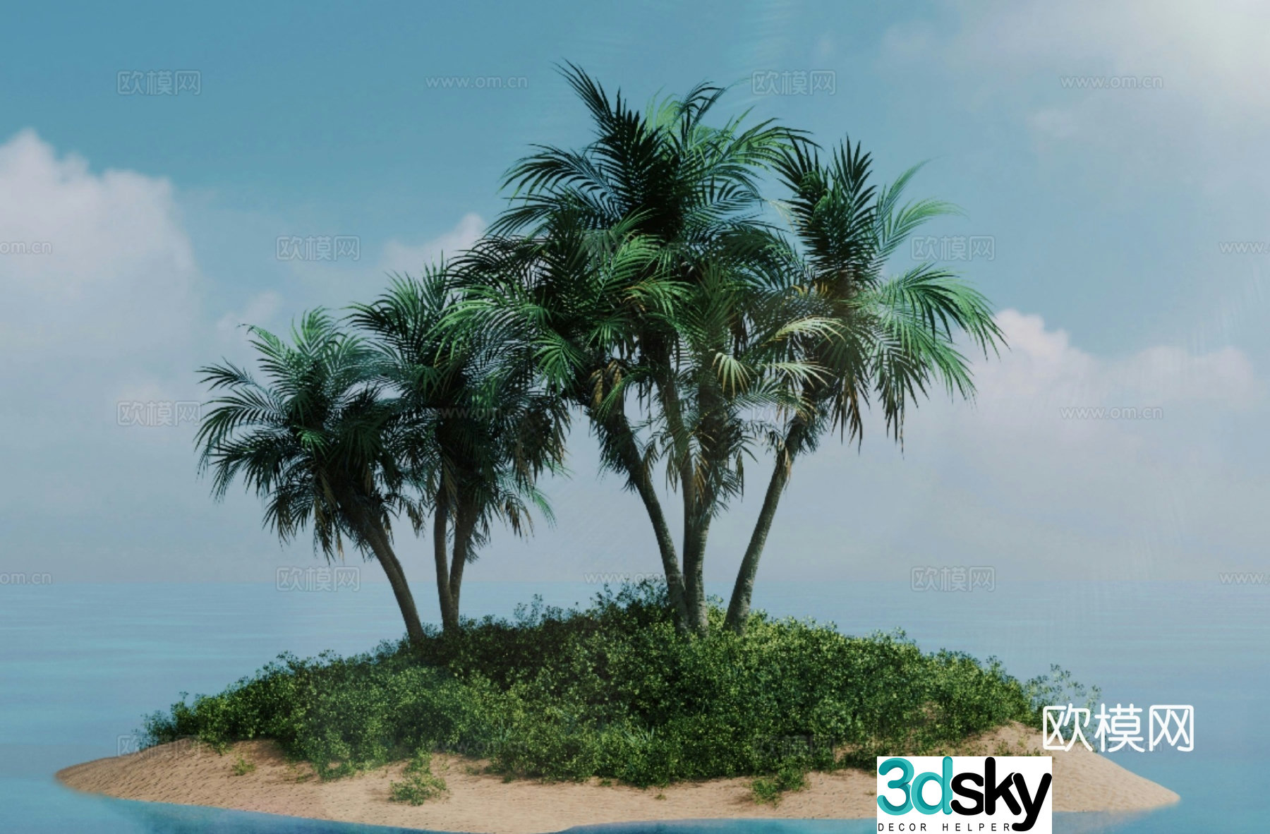 small island isolated island 3d model