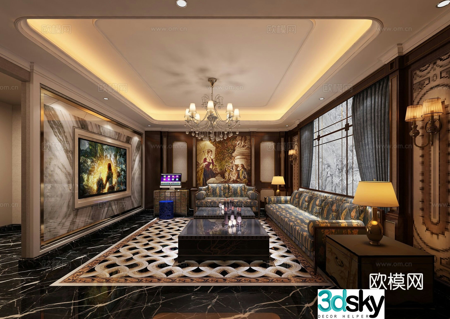 European KTV box nightclub bar 3d model
