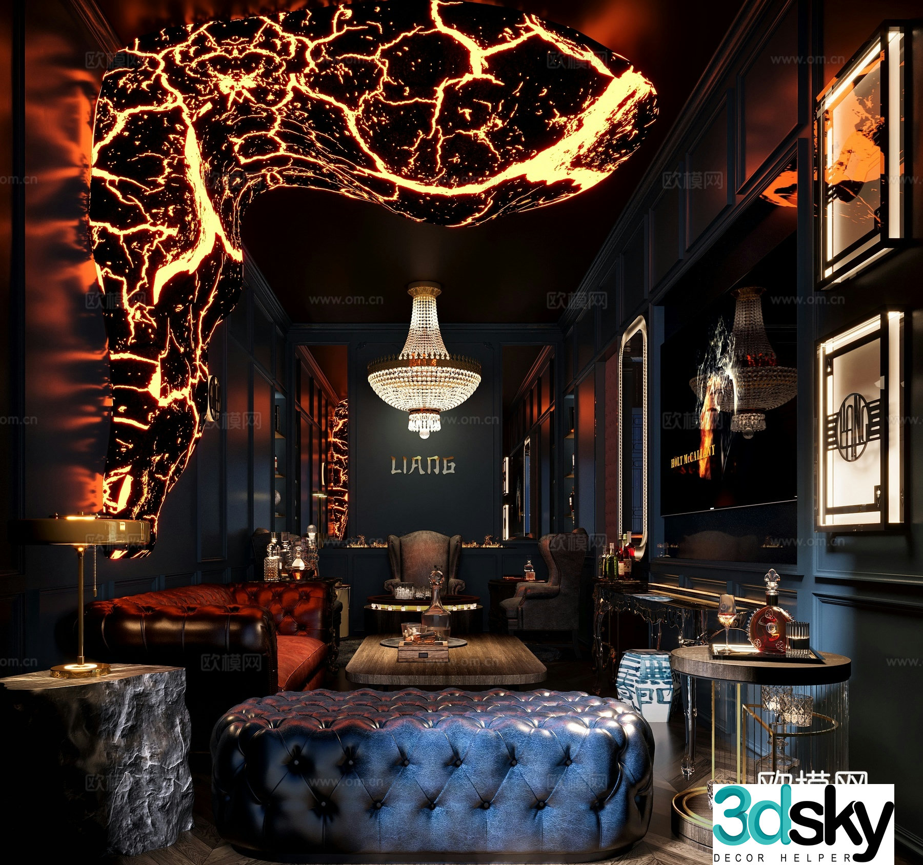 American bar pub 3d model