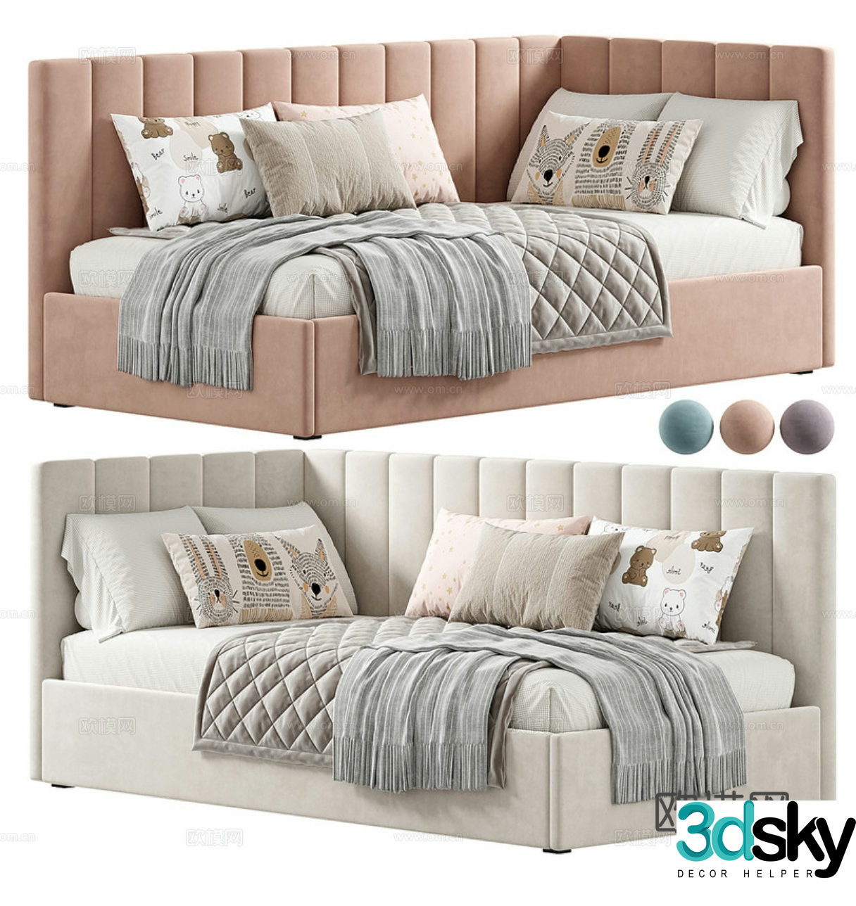 Modern children’s bed sofa bed 3d model
