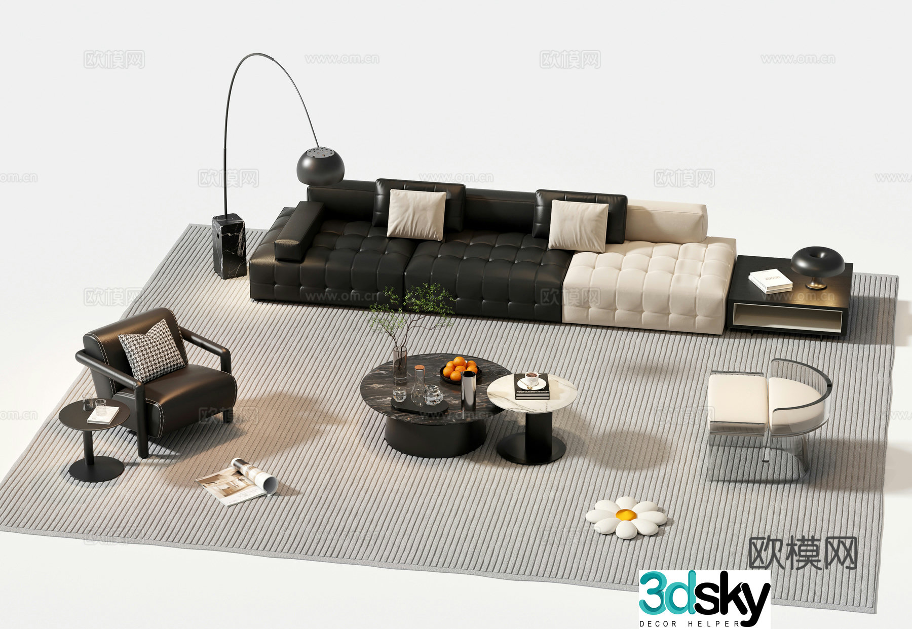 Italian sectional sofa 3d model