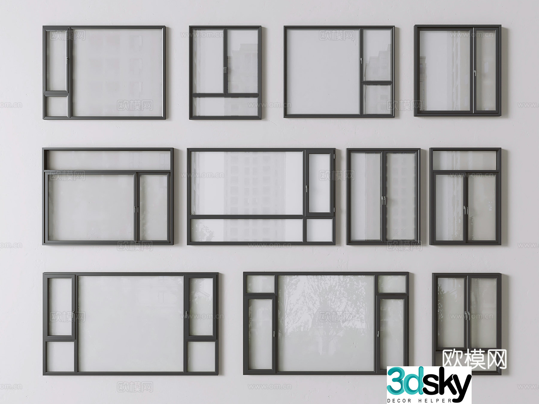 windows casement window aluminum alloy window 3d model