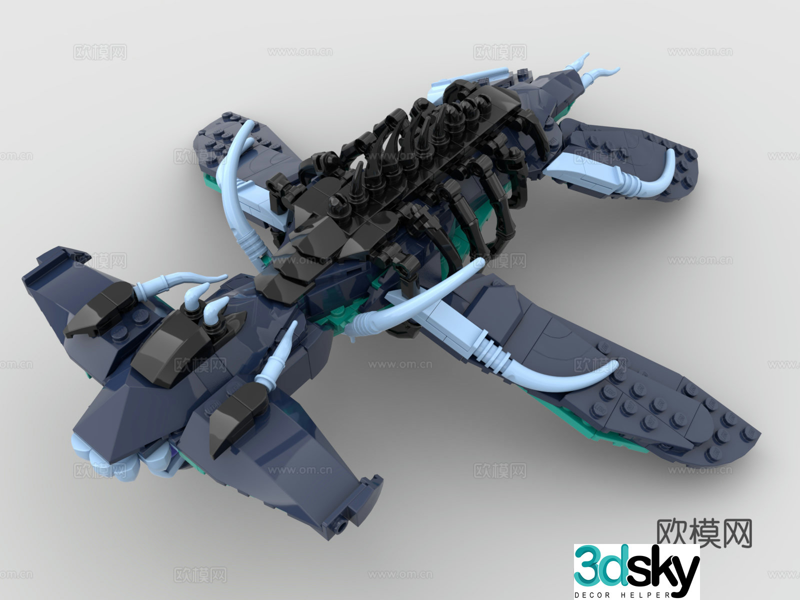 LEGO LEGO toys building blocks water dragon turtle turtle 3d model