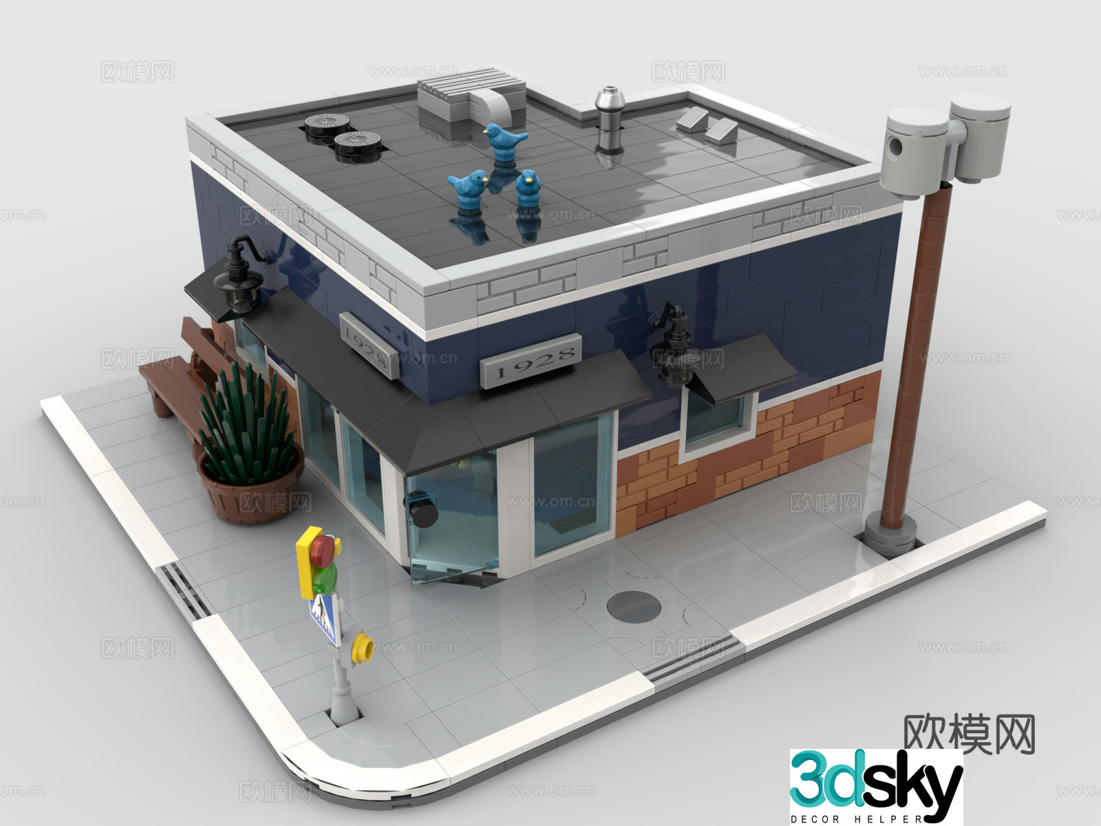 LEGO LEGO toys building block store building shop house 3d model
