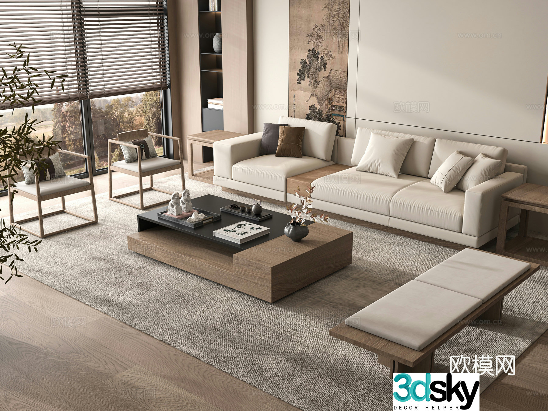 Medieval style modular sofa 3D model