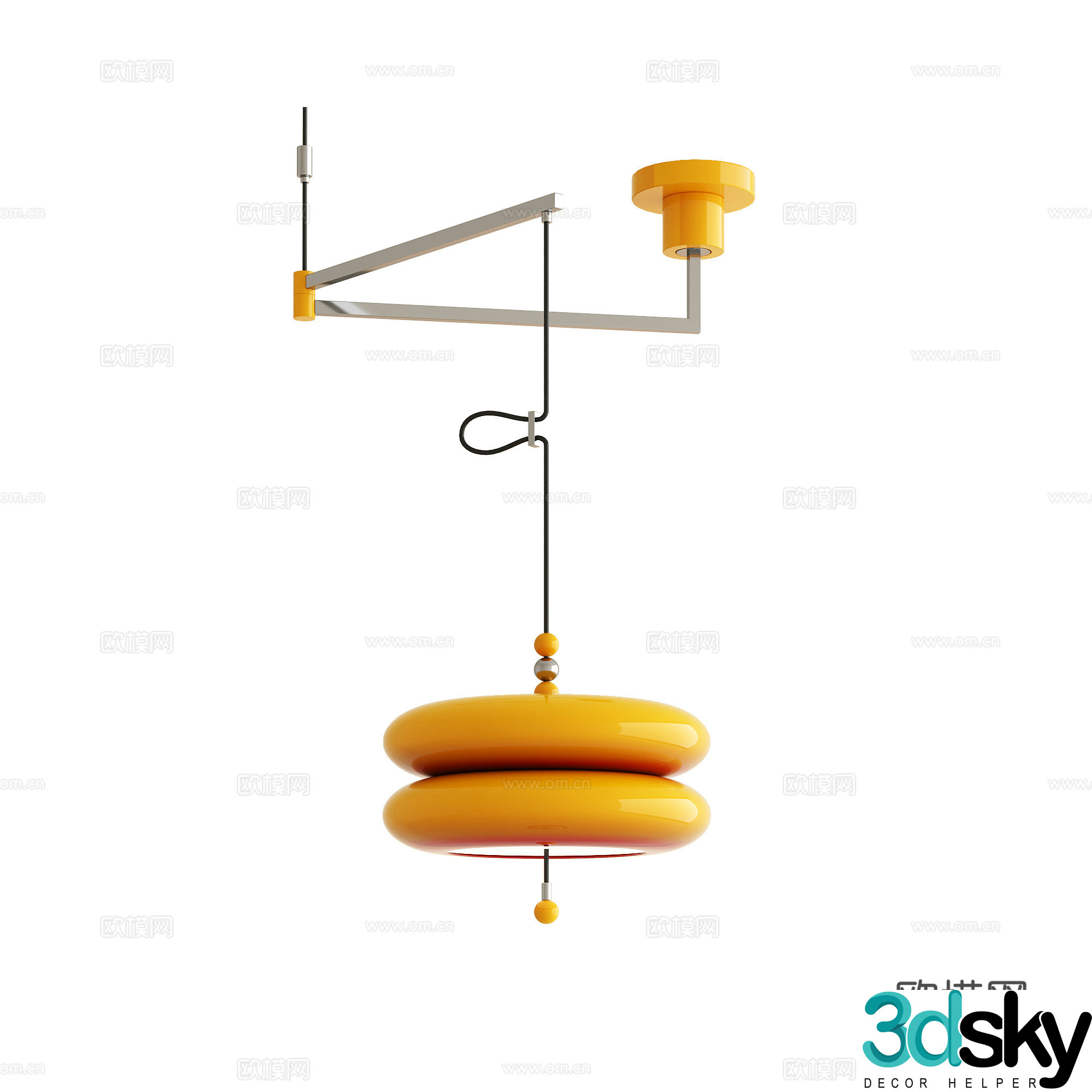 Creative chandelier restaurant chandelier folding chandelier 3d model