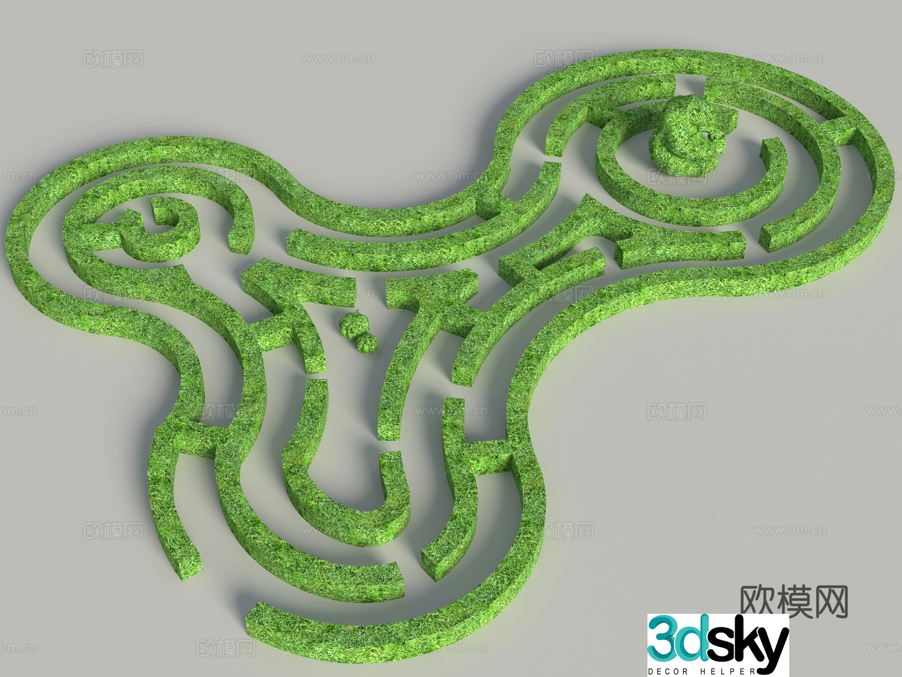 Modern landscape maze plant maze landscape maze 3d model