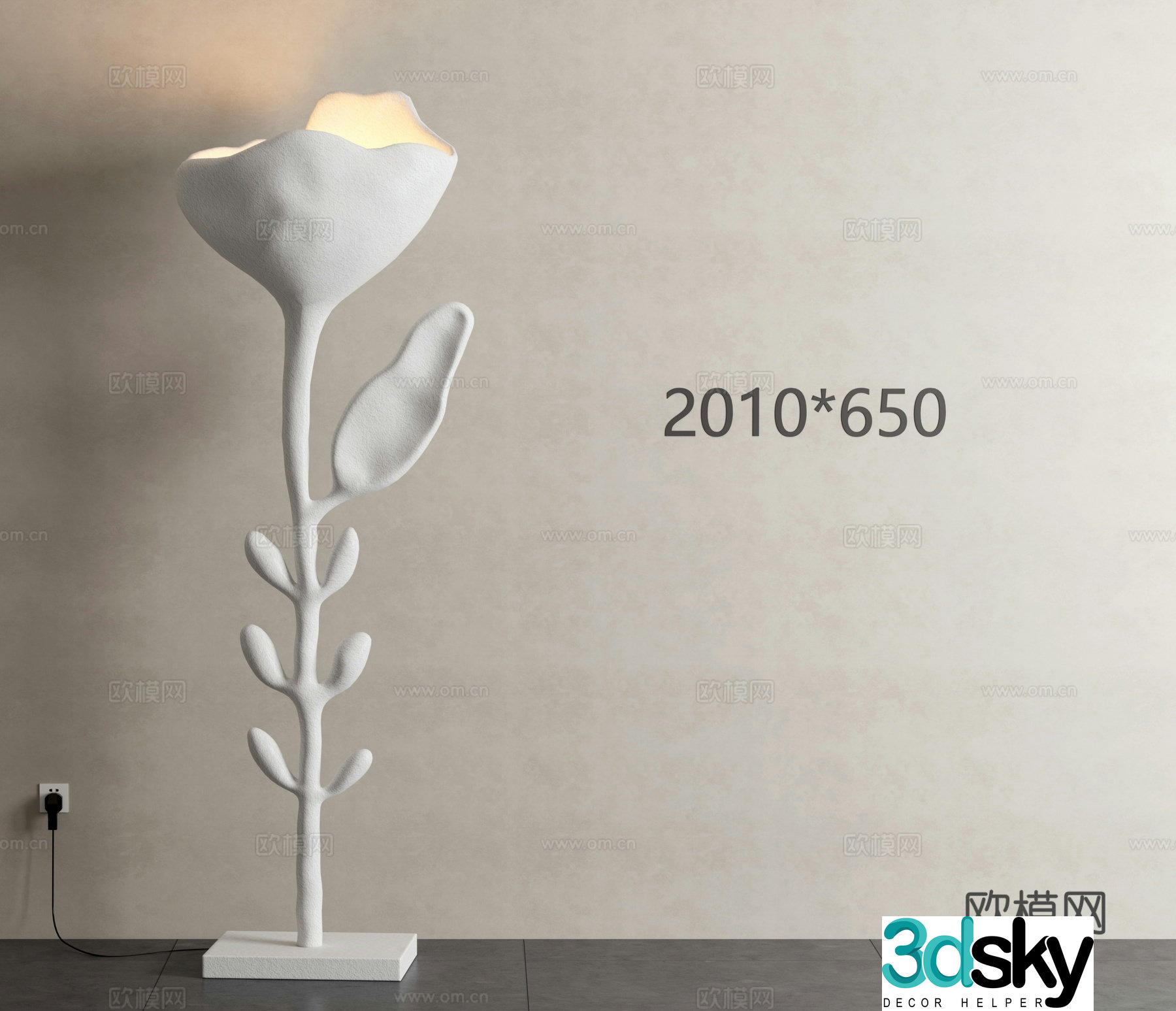 French rose floor lamp 3d model