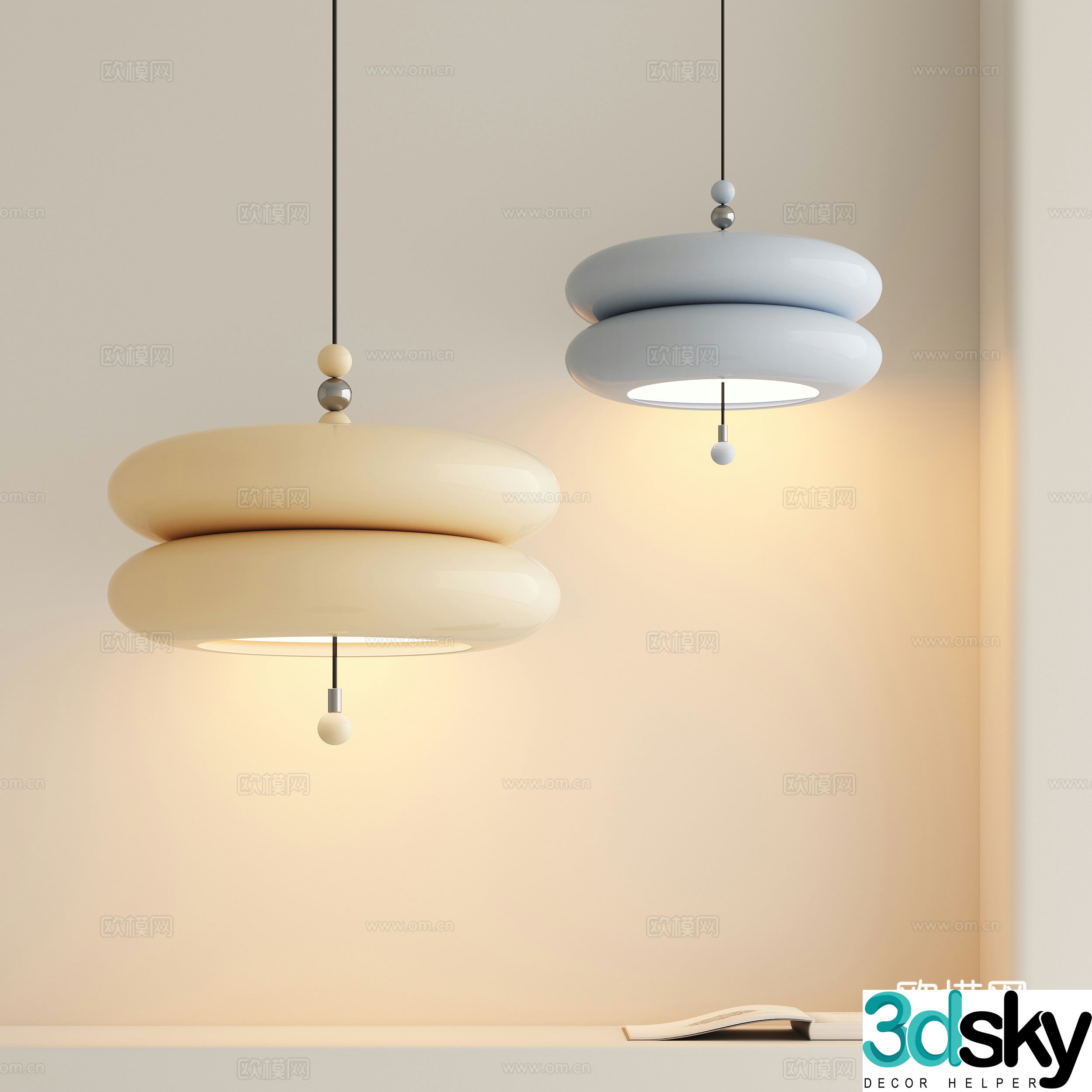 Cream style chandelier 3d model