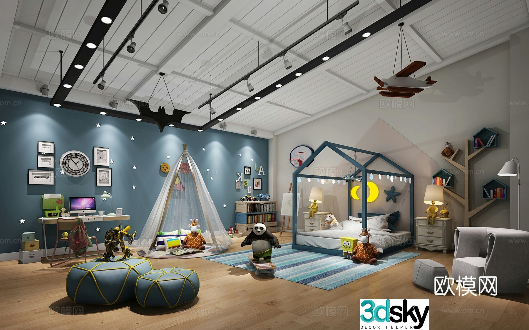 Modern children’s room toy room 3d model