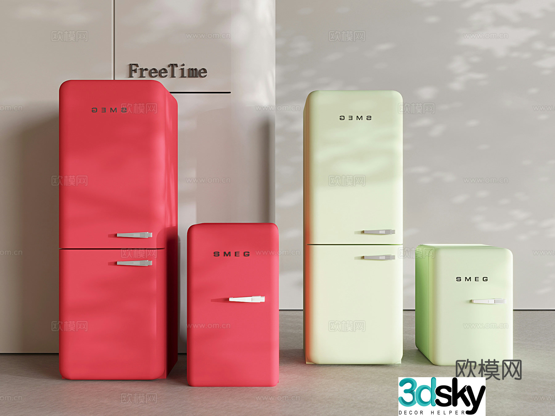 single door refrigerator small refrigerator mini refrigerator 3d model