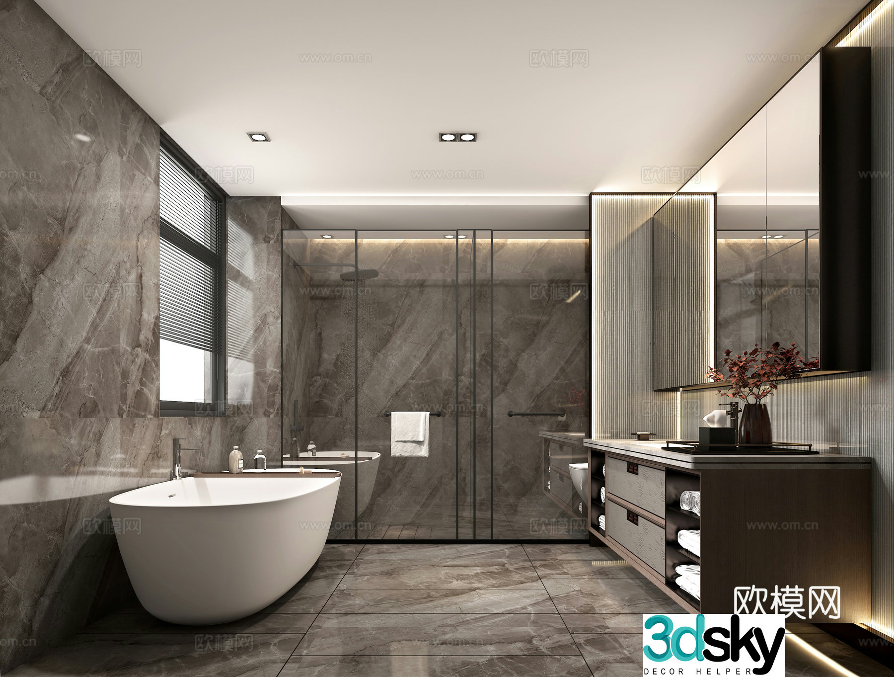 New Chinese style bathroom bathroom 3d model