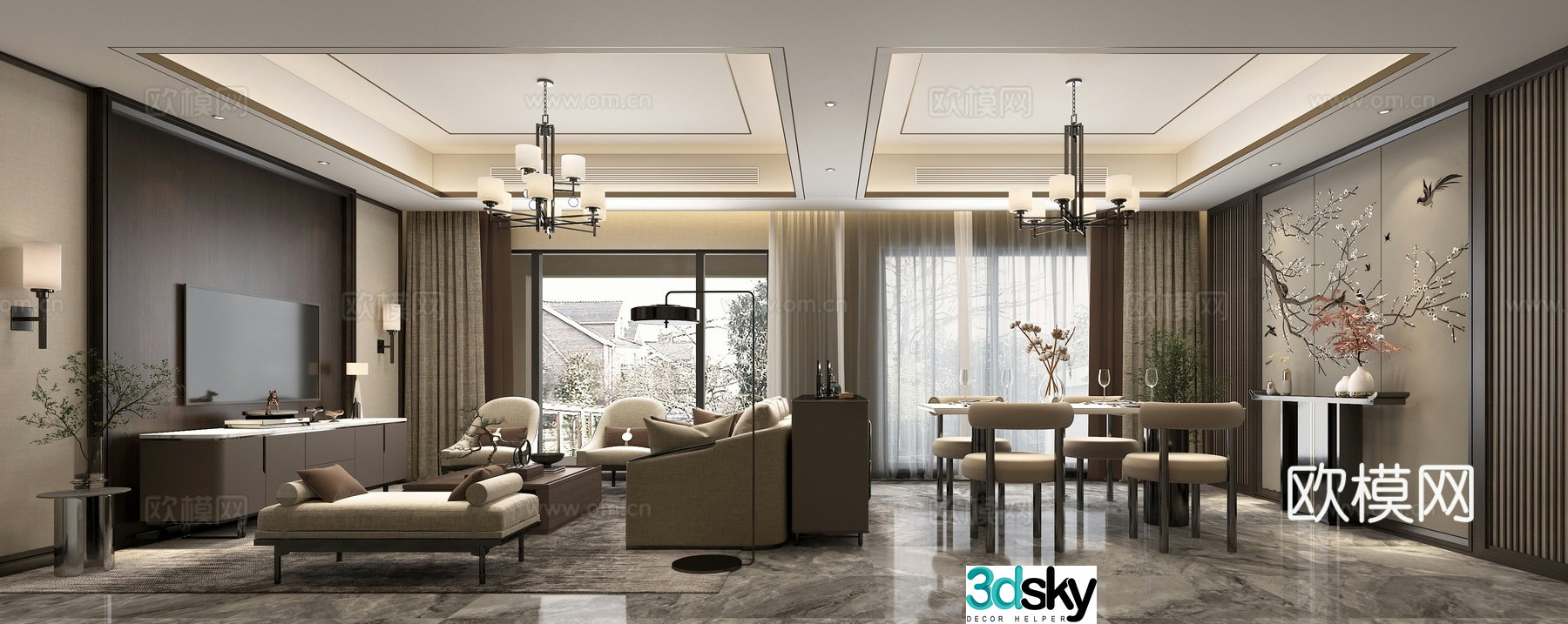 New Chinese restaurant 3D model
