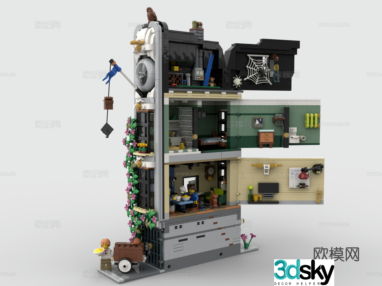 LEGO LEGO toys building blocks building student dormitory house building 3d model