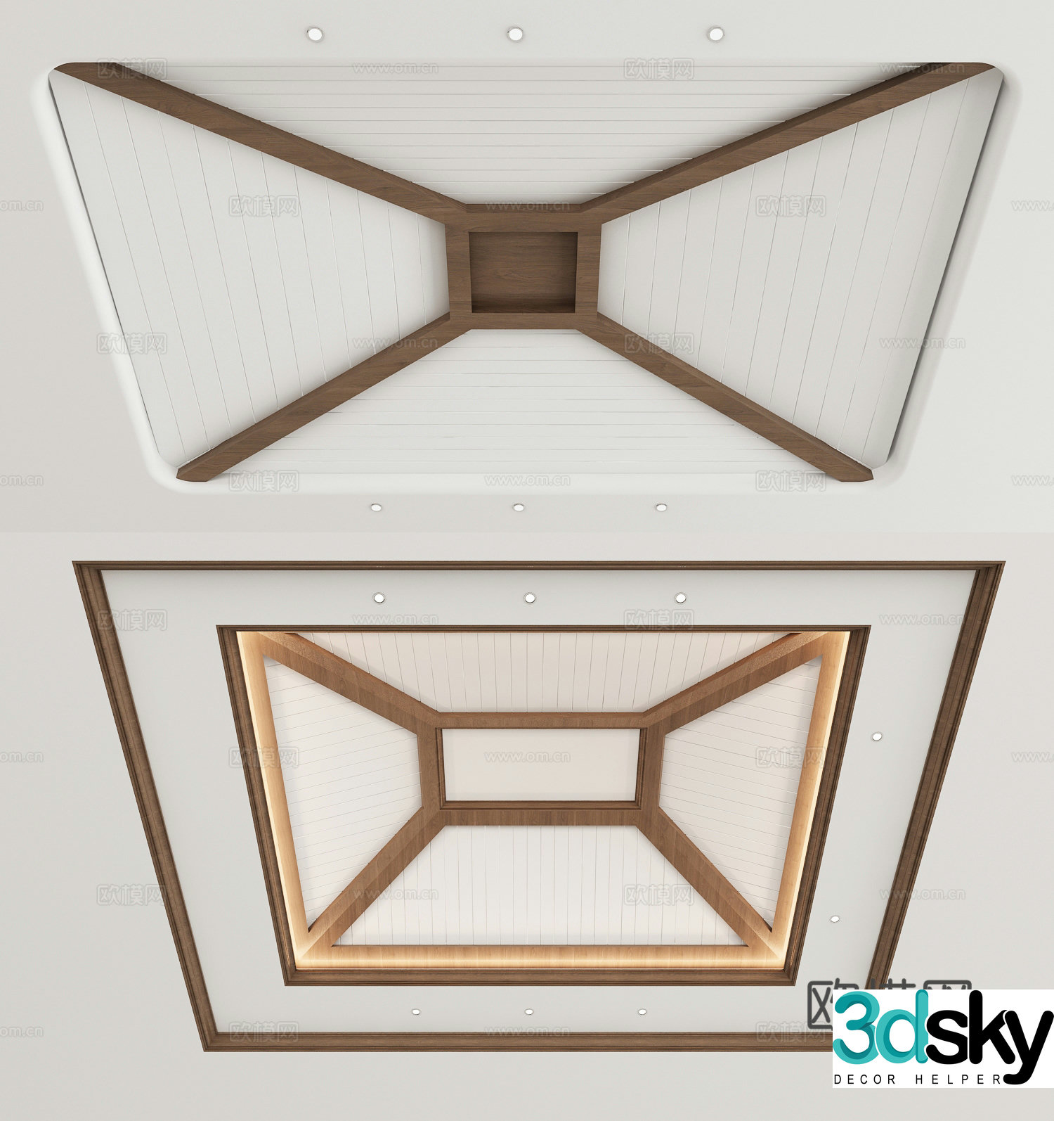 American style suspended ceiling square suspended ceiling modeling ceiling 3d model