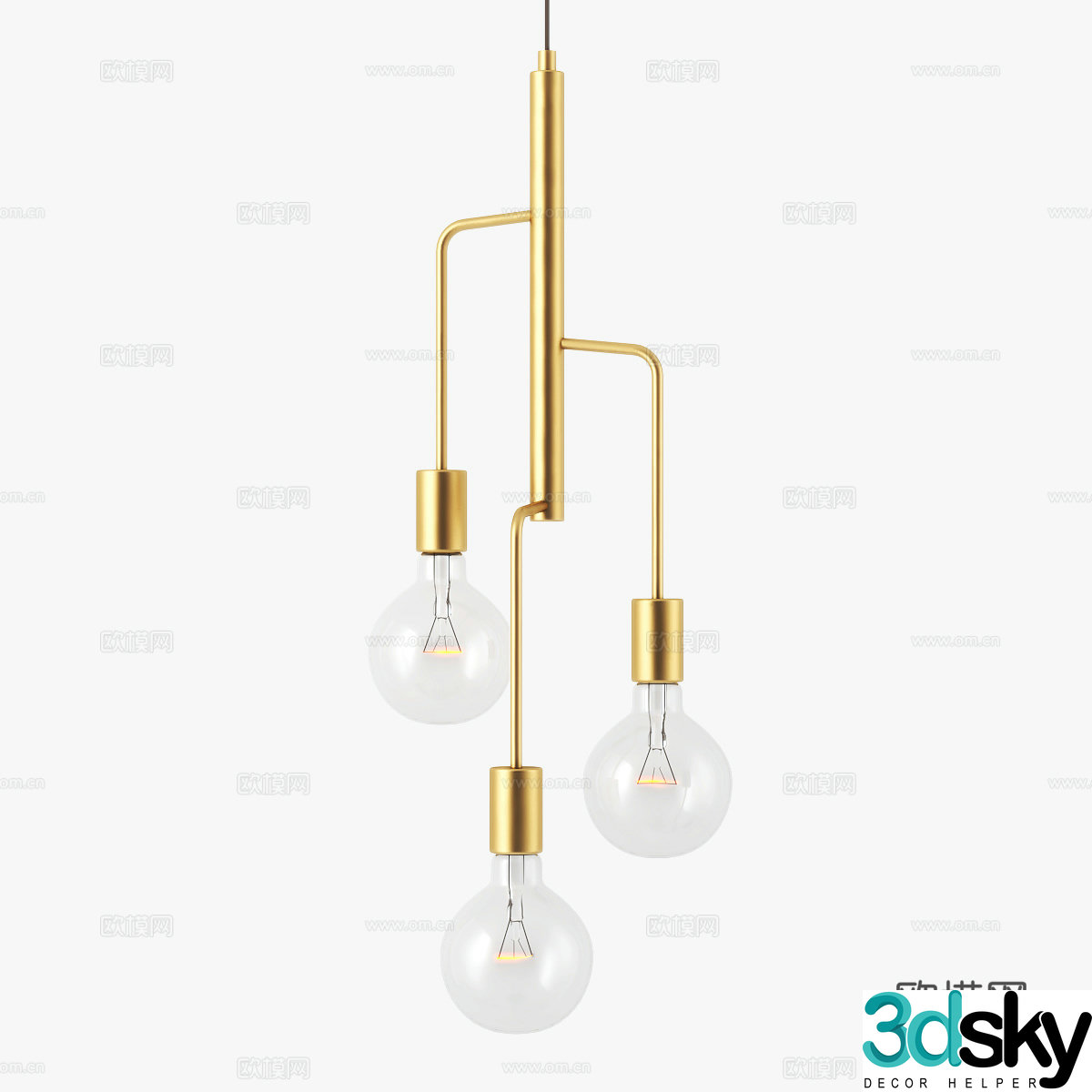 Italian style multi-head chandelier bulb chandelier 3d model