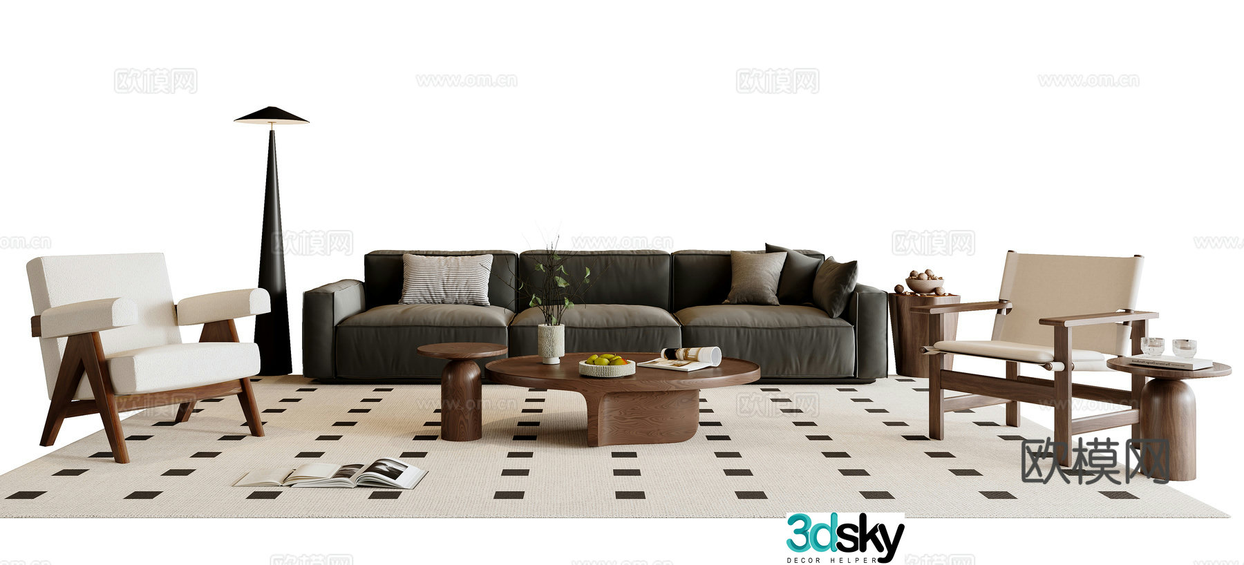 Medieval style modular sofa 3D model