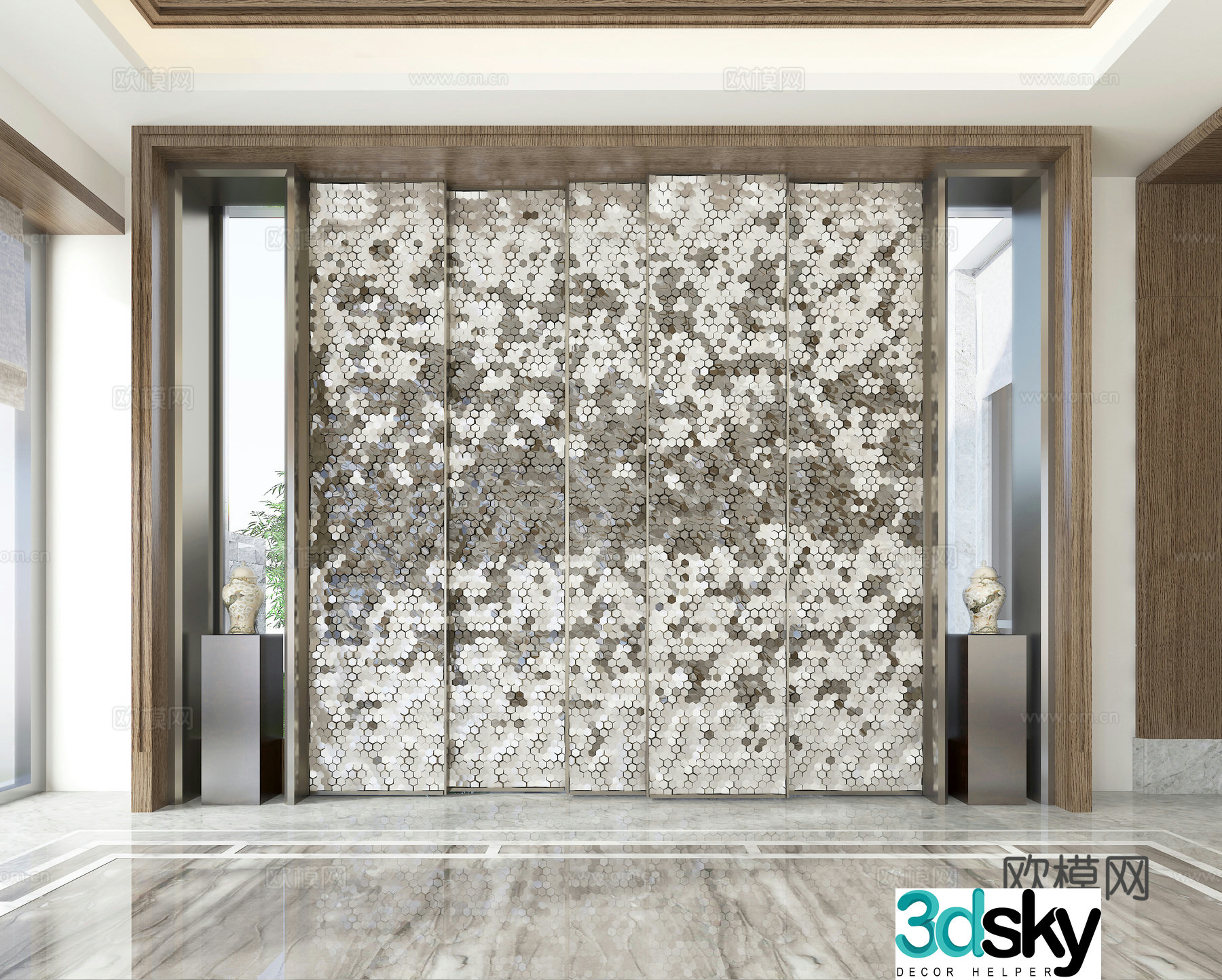 Screen style wall 3d model