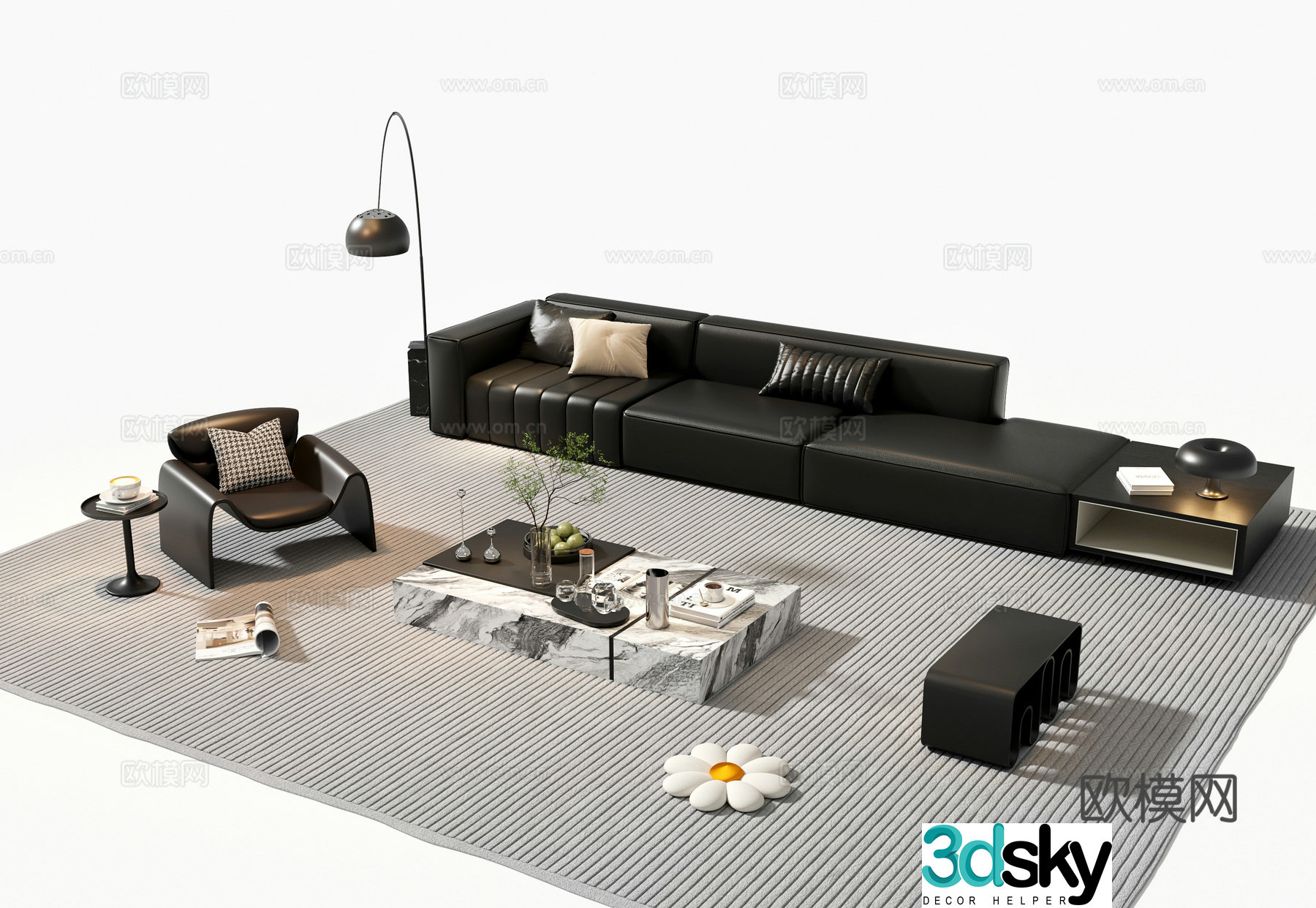 Italian sectional sofa 3d model