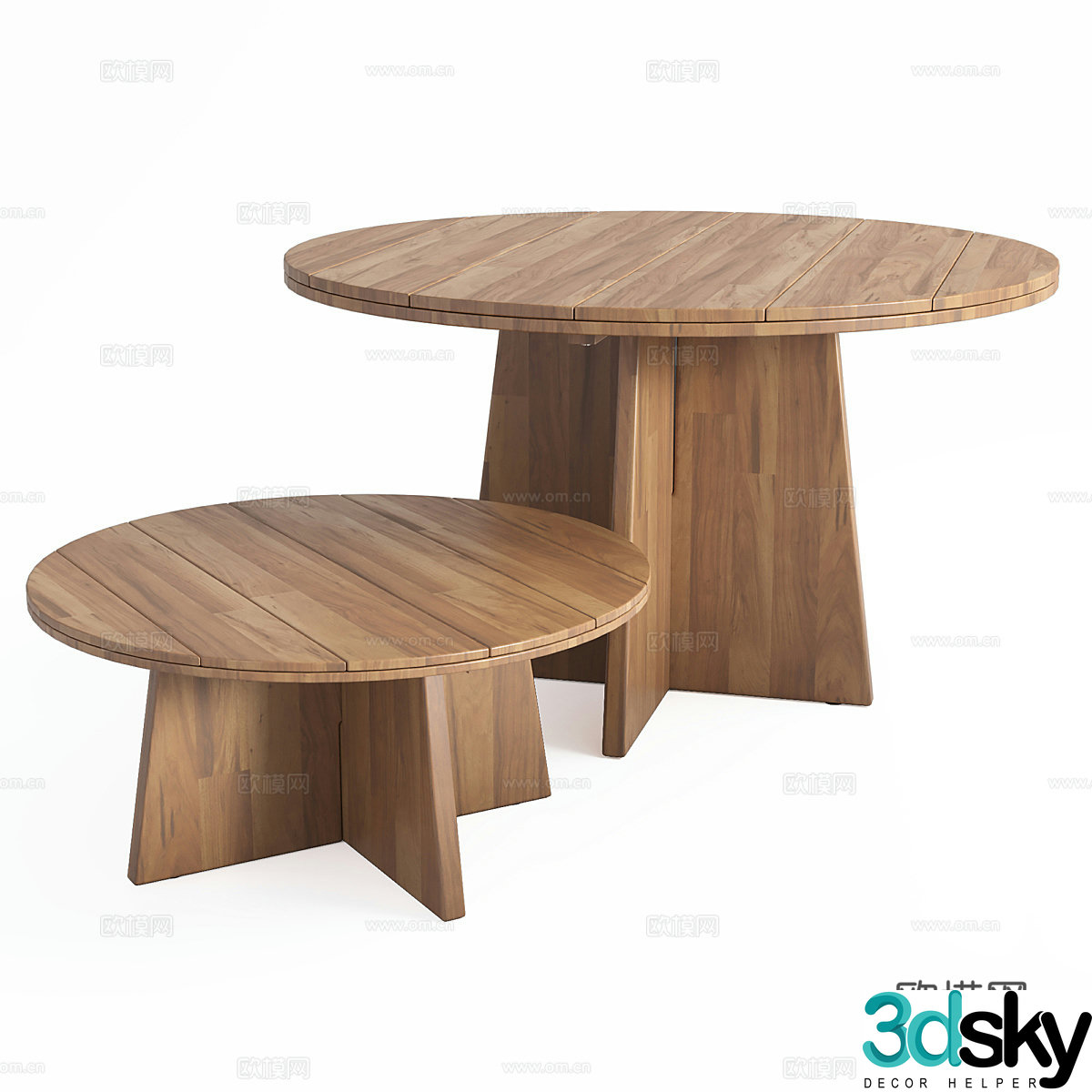 3D model of solid wood coffee table