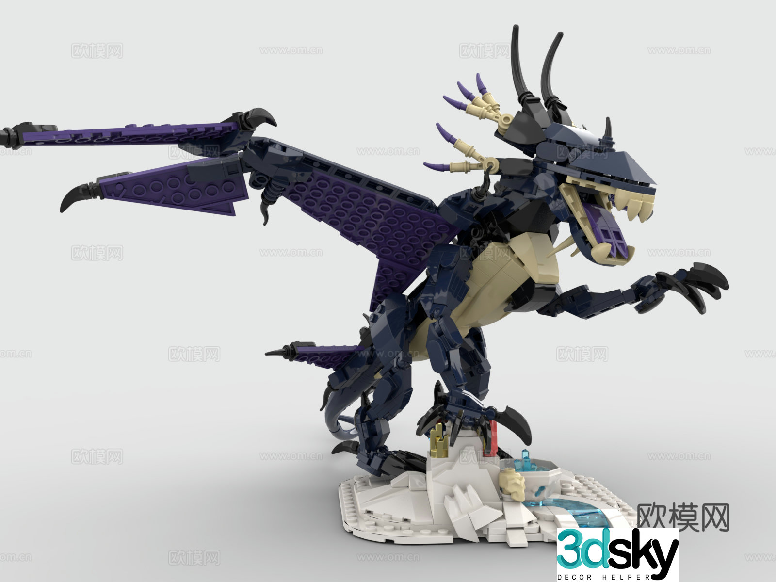 LEGO LEGO toys building blocks dragon evil dragon flying dragon western dragon 3d model