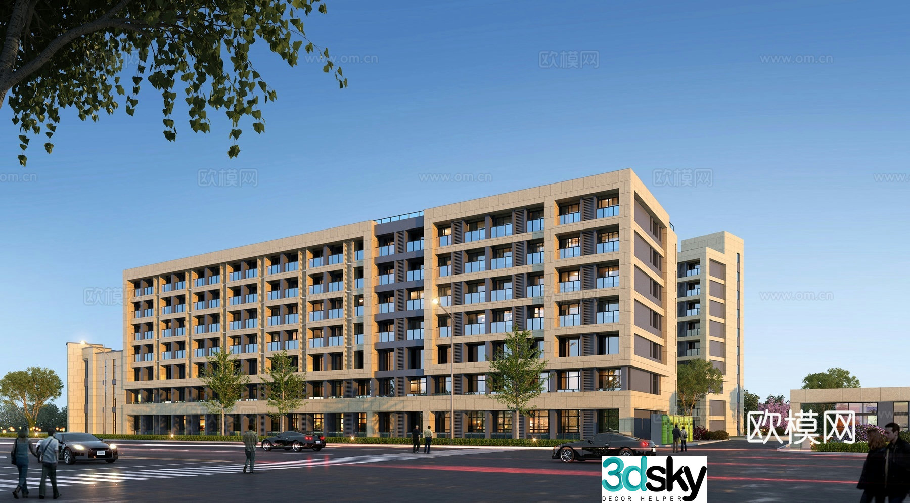 3D model of dormitory building appearance