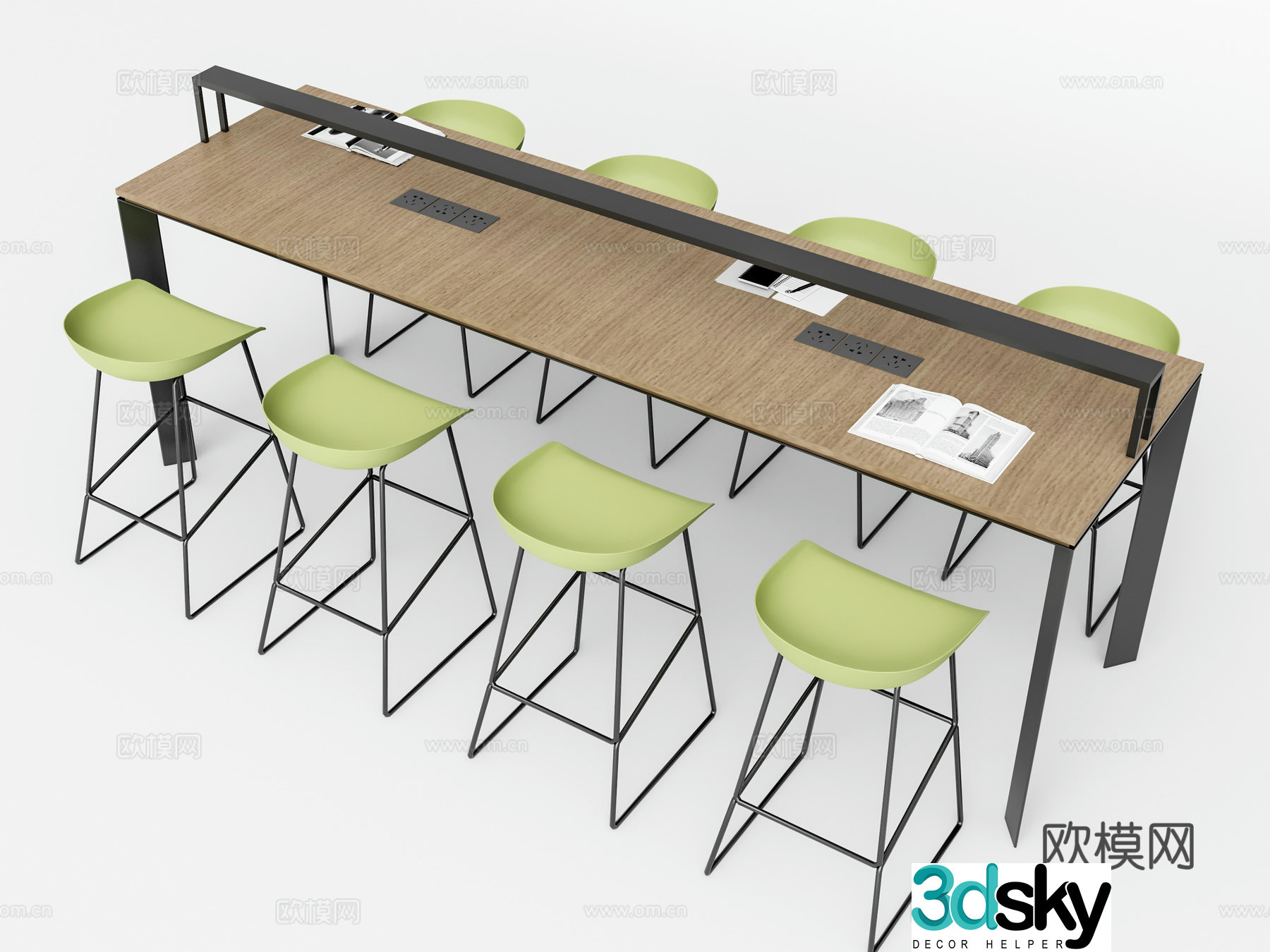 Modern public bar bar chair 3d model