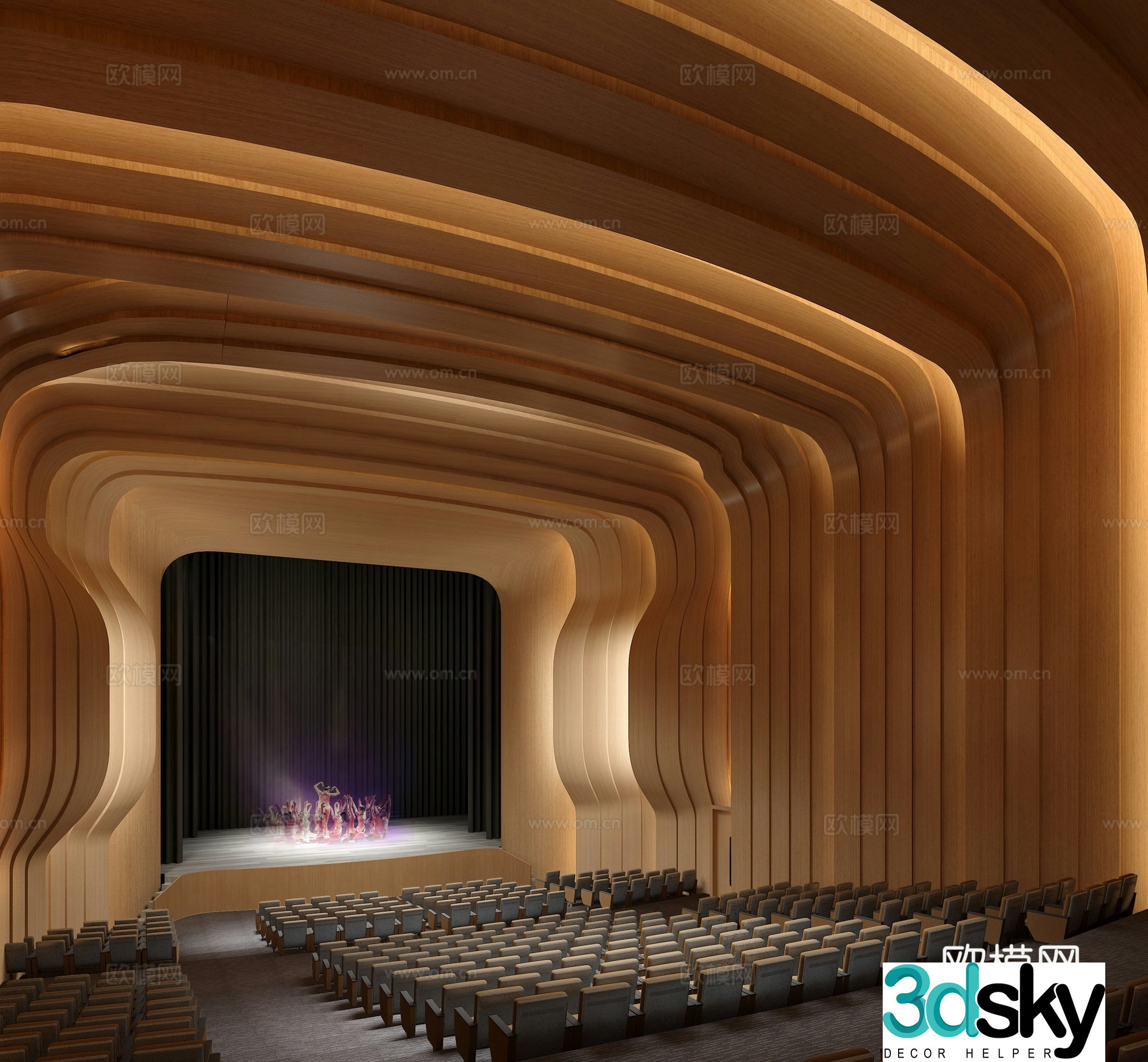 Modern lecture hall 3d model