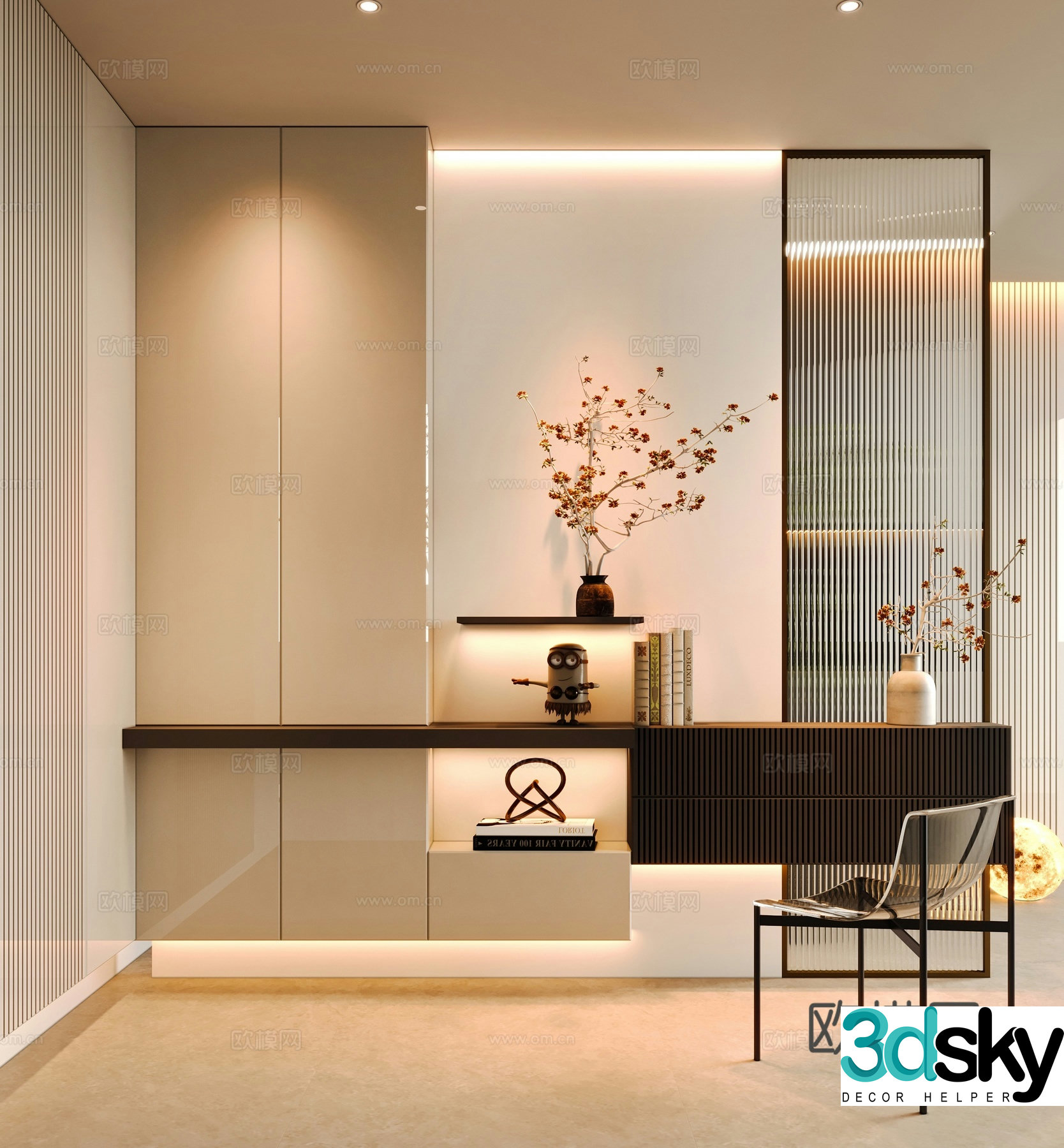 Modern entryway cabinet 3d model