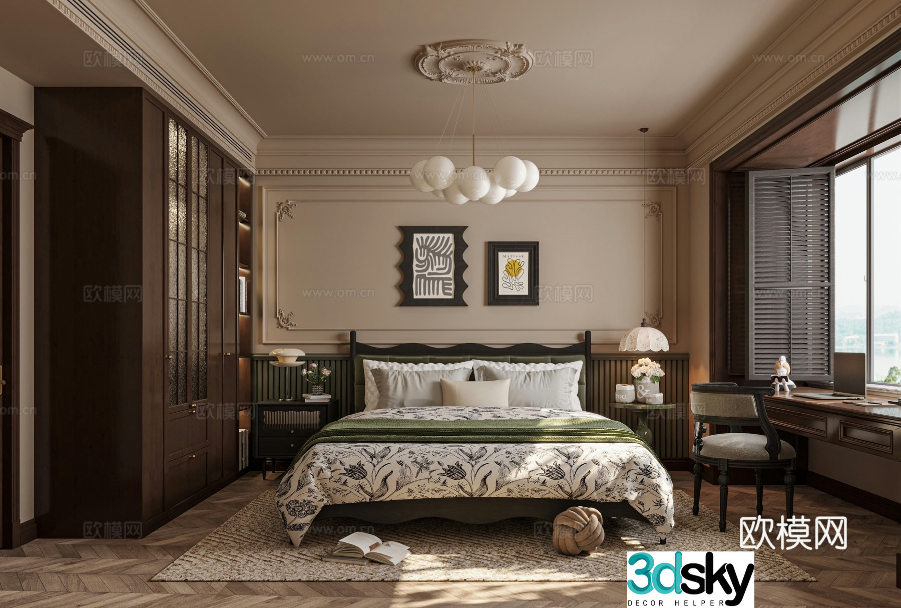 French bedroom master bedroom 3d model