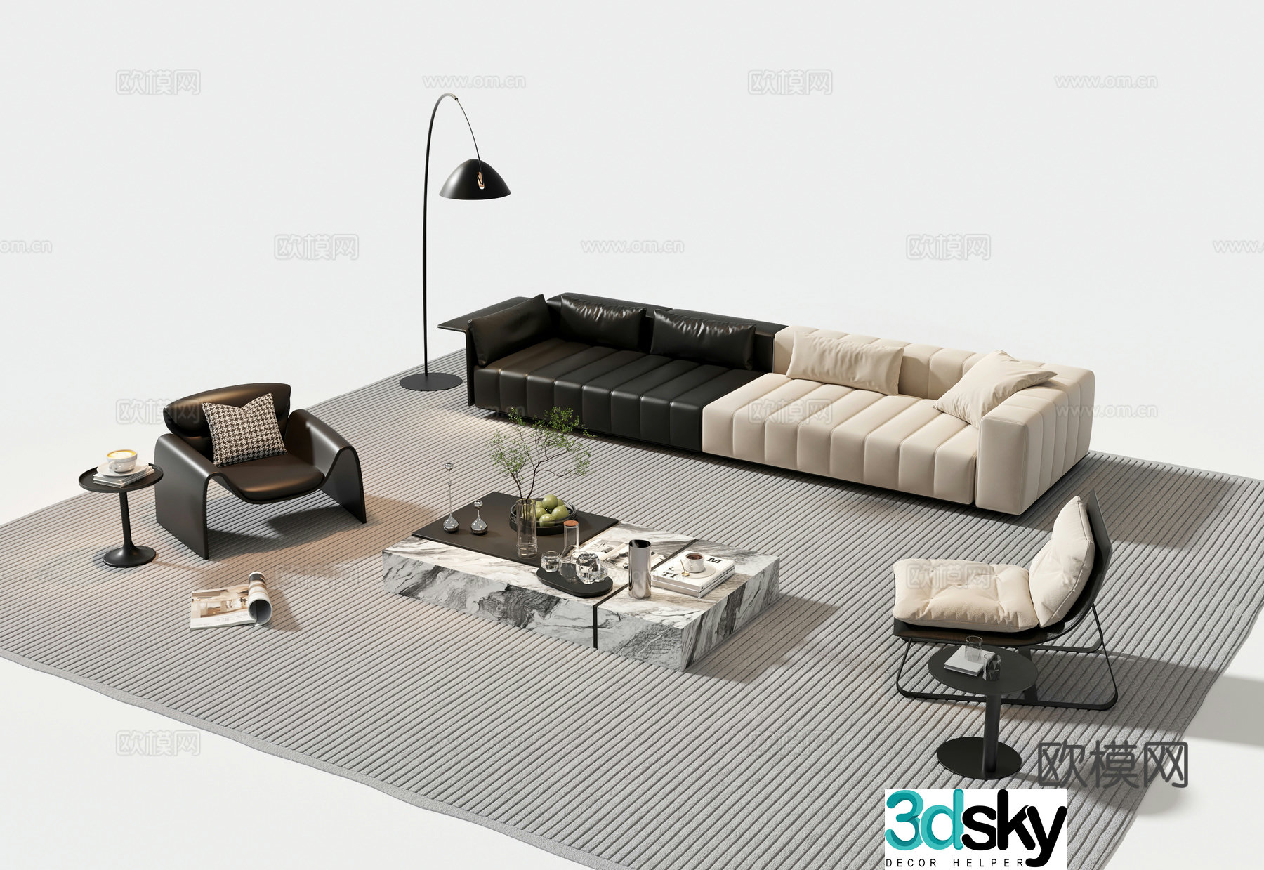 Italian sectional sofa 3d model