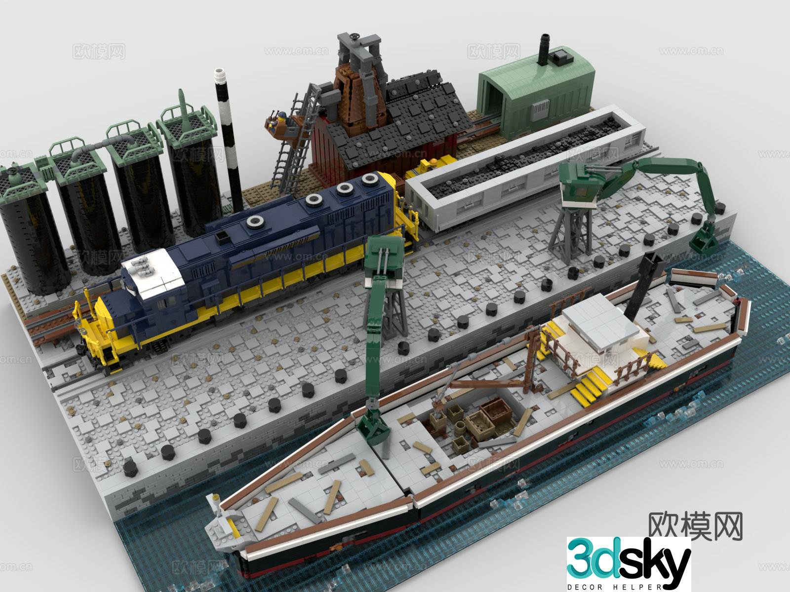 Lego LEGO toys building blocks dock ship shipyard 3d model