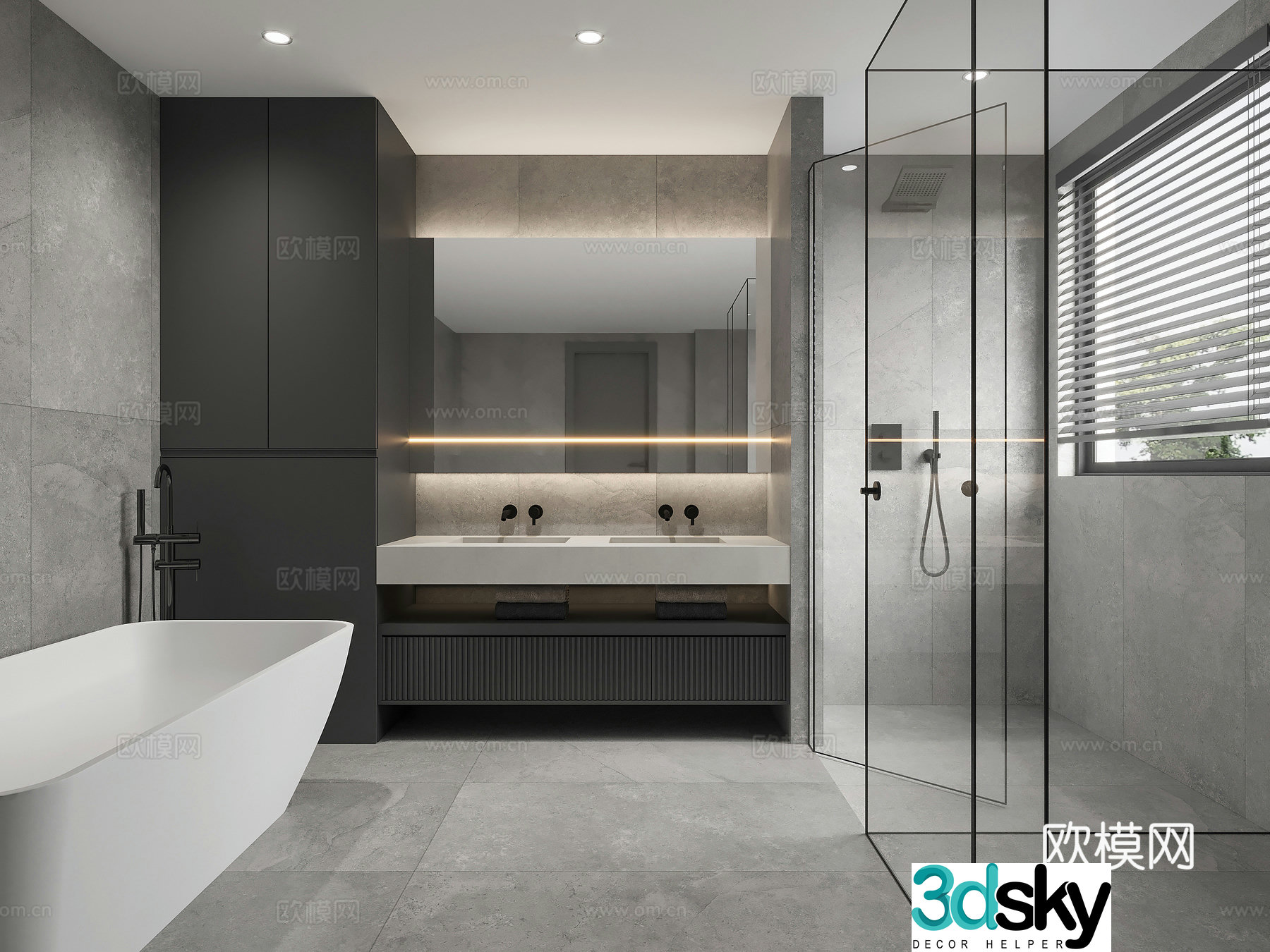 Modern bathroom bathroom 3d model