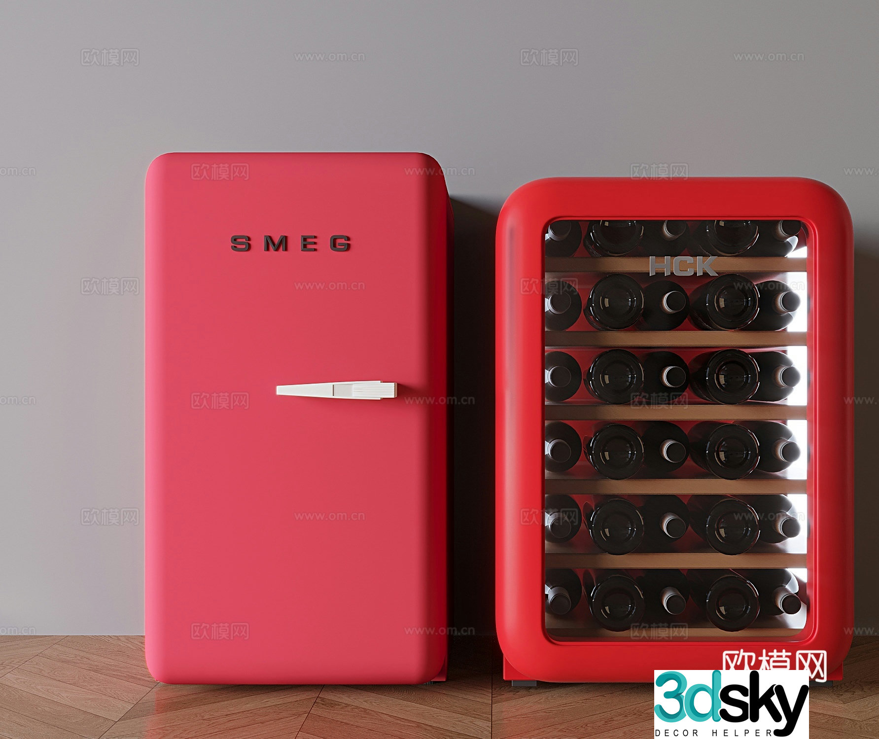 Single door refrigerator small refrigerator 3d model