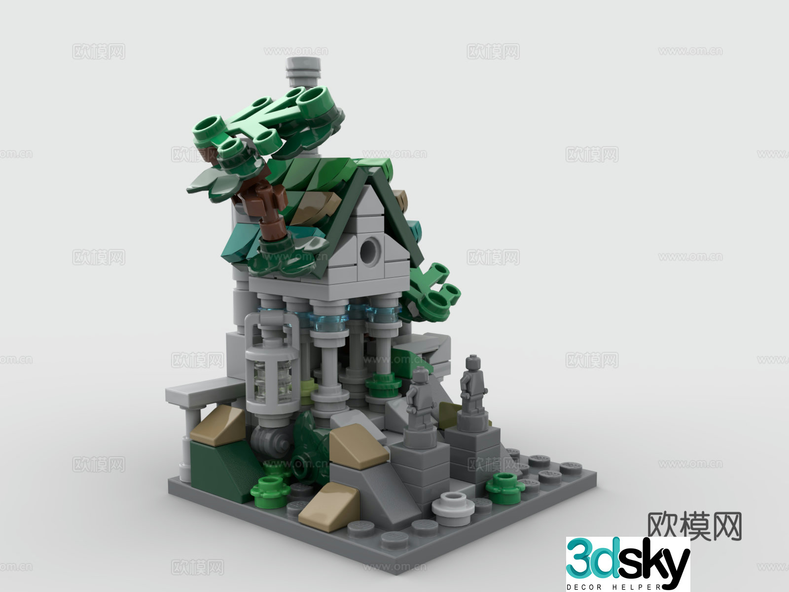 Lego toys building block toys mini temple 3d model