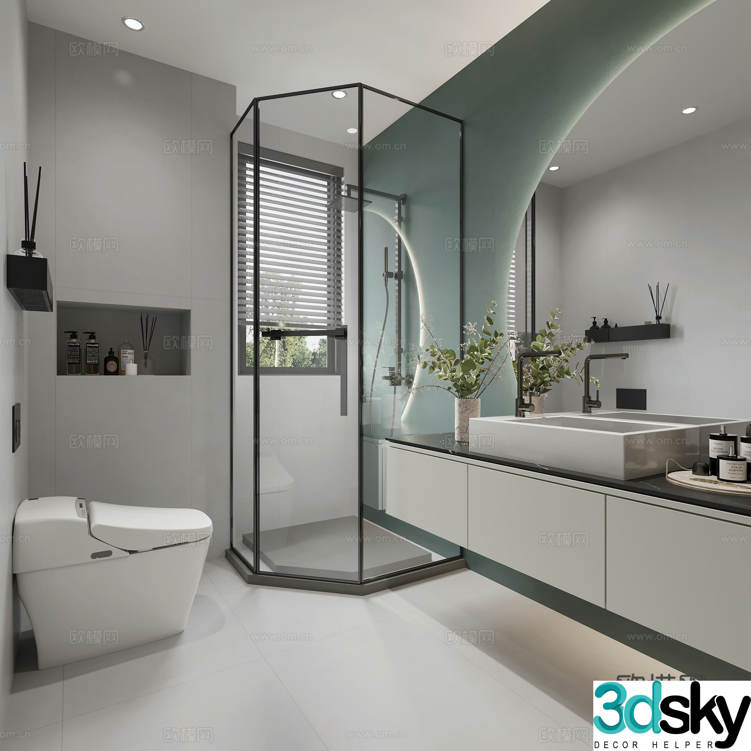 Modern bathroom bathroom 3d model
