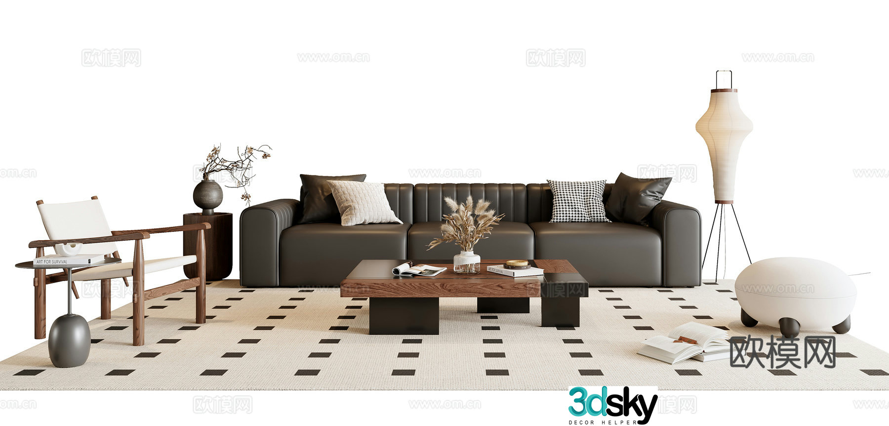 Medieval style modular sofa 3D model