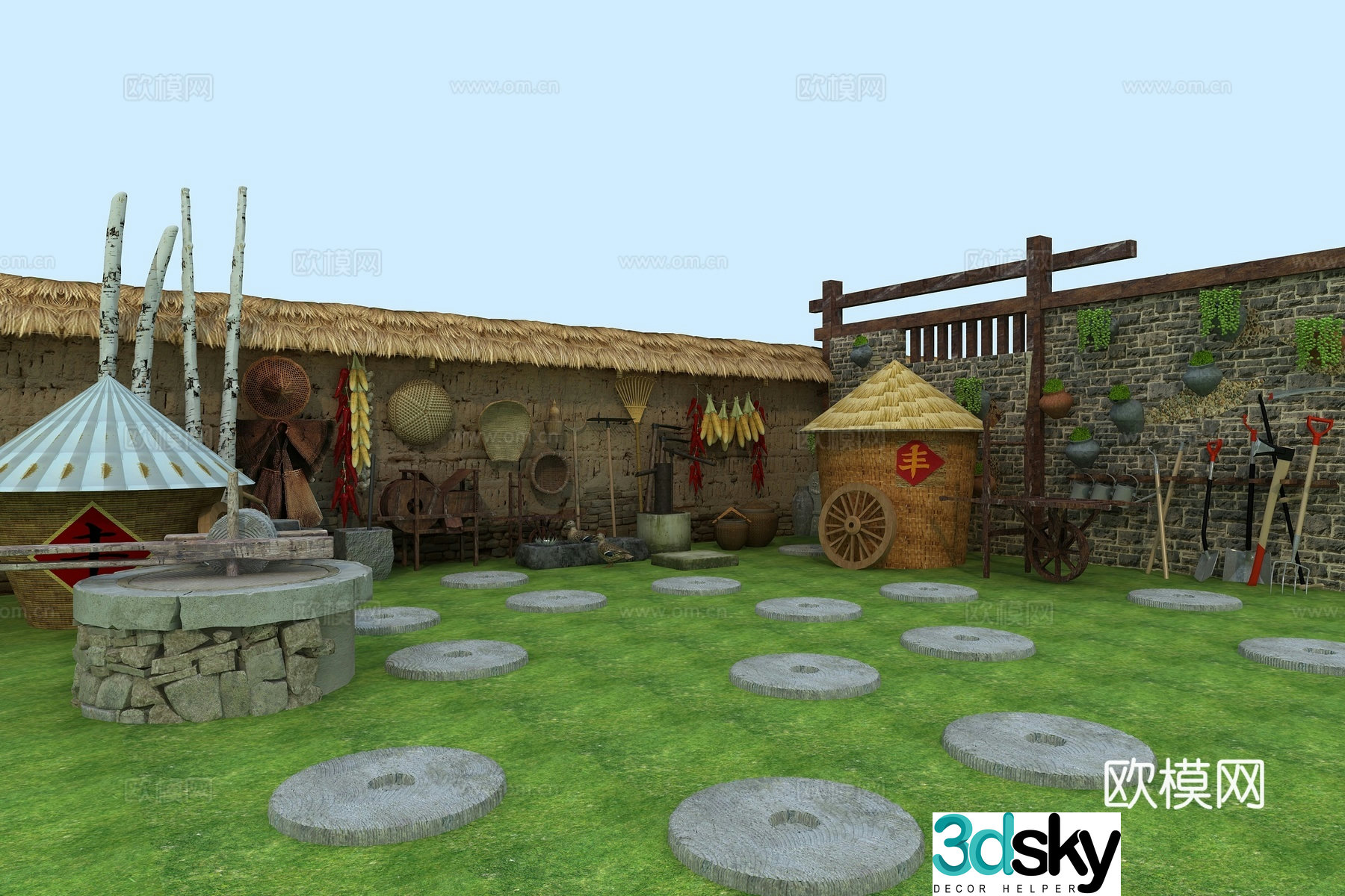 3D model of Chinese rural courtyard